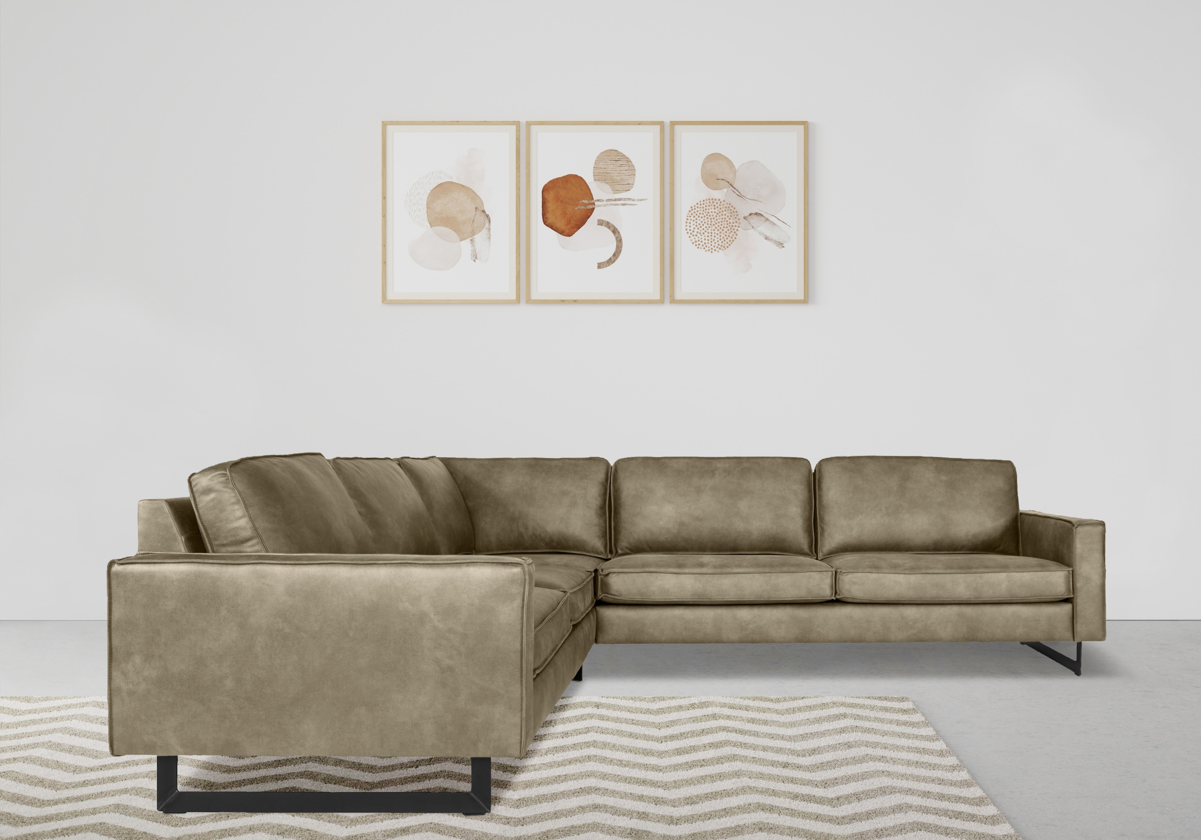 Places of Style Ecksofa "Pinto, XXL, 250/290 cm, langer Schenkel, Ottomane" günstig online kaufen