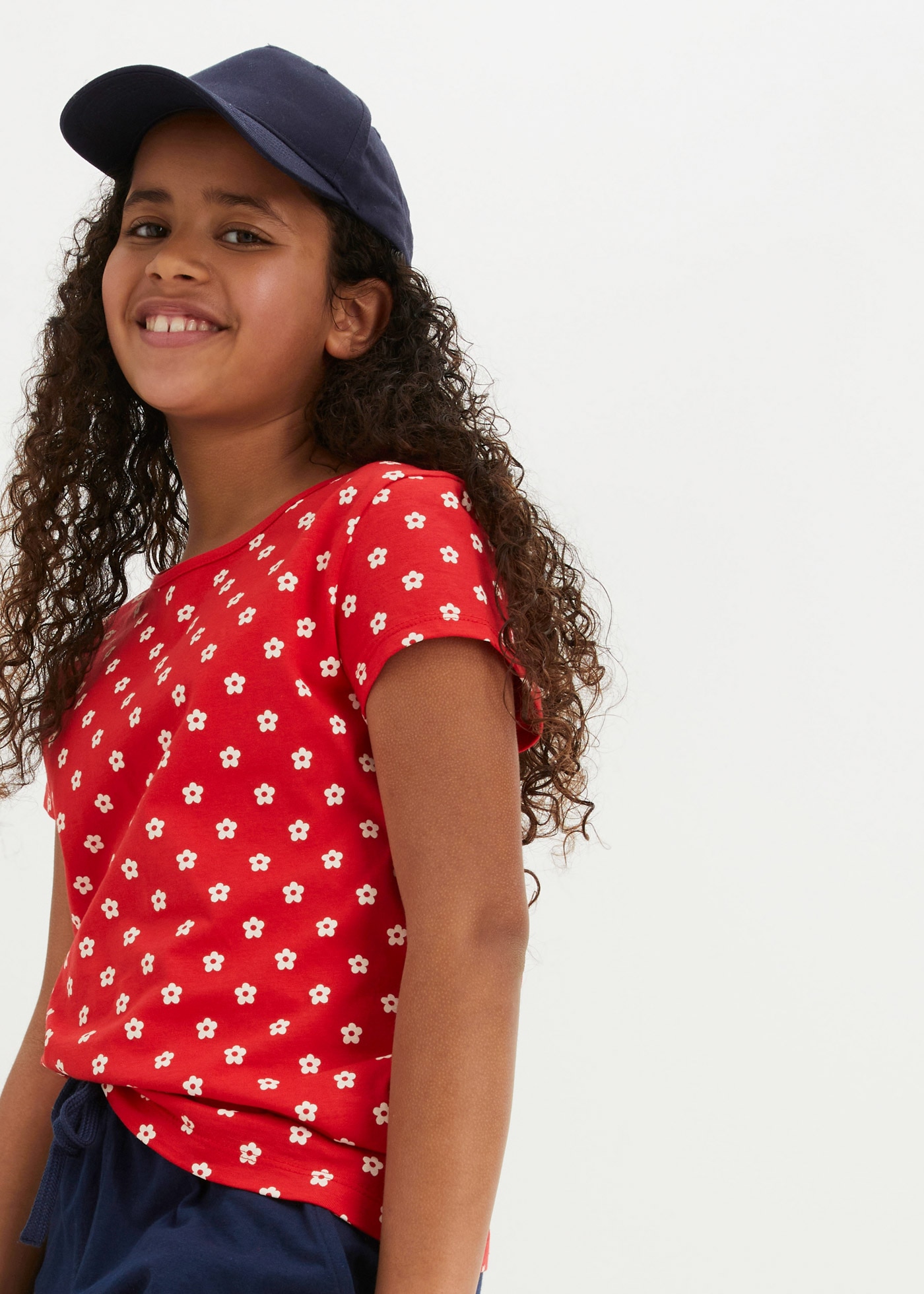 bonprix T-Shirt Packung, 2, 2 Stk. 2er Pack, bedruckt und mit Allover-Muster