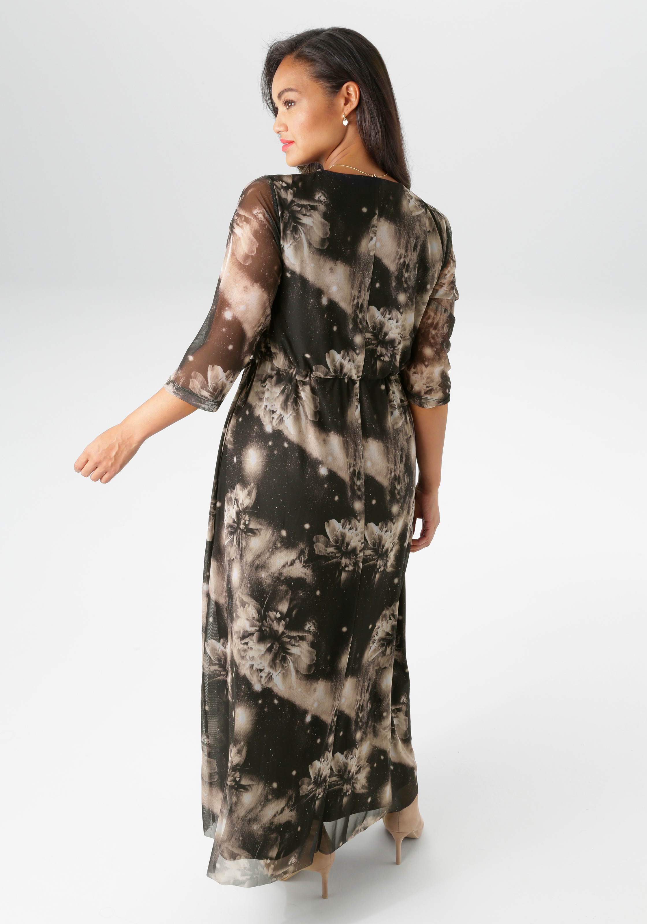 Aniston PLUS Midikleid In Mesh Qualität günstig online kaufen