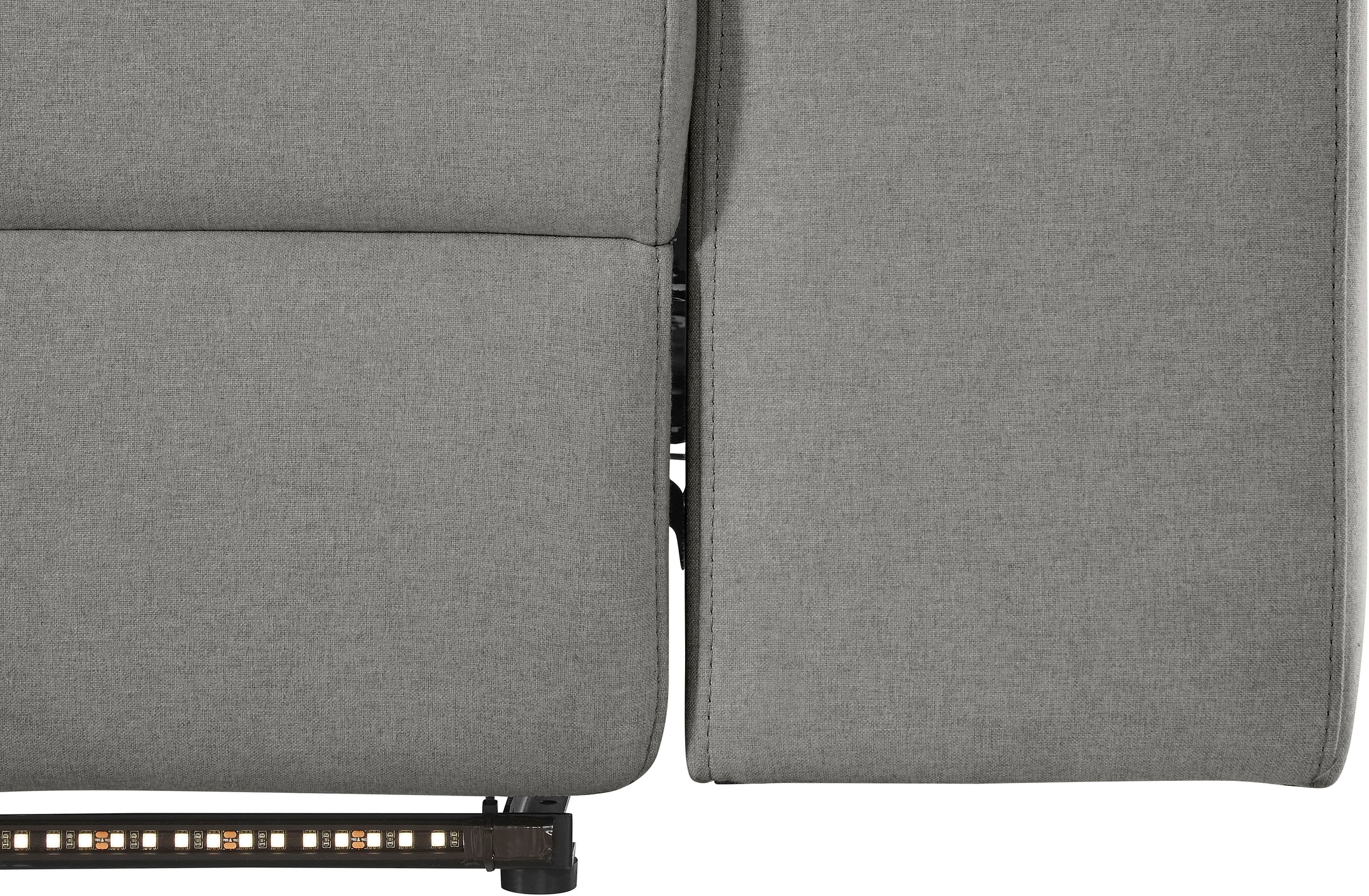 Places of Style Ecksofa »Kilado, L-Form,«, mit Relaxfunktion, verstellbarer Armlehne, Kopfteilverstellung