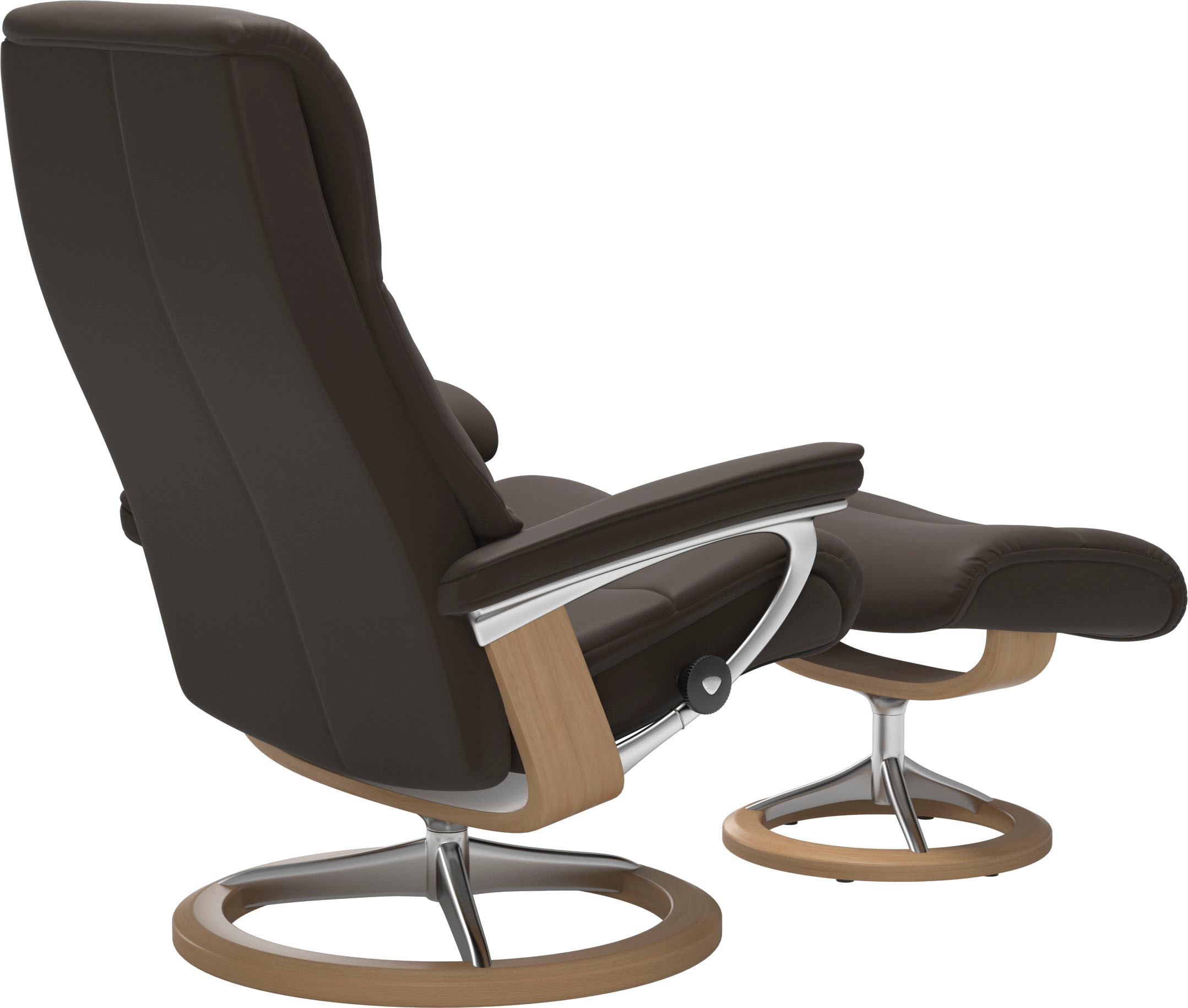 Stressless® Relaxsessel »View«, (Set, Relaxsessel mit Hocker), mit Signature Base, Größe M,Gestell Eiche