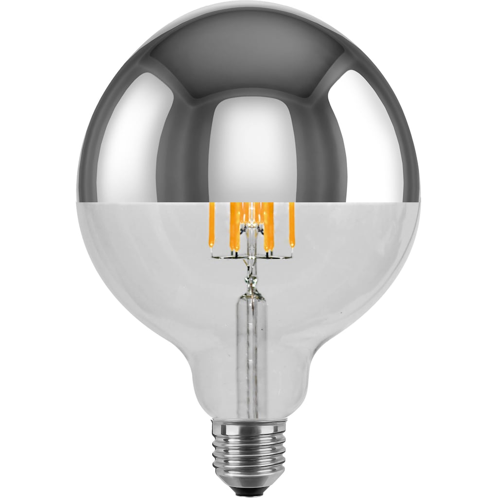 SEGULA LED-Leuchtmittel »LED Globe 125 Spiegelkopf Silber«, E27, Warmweiß