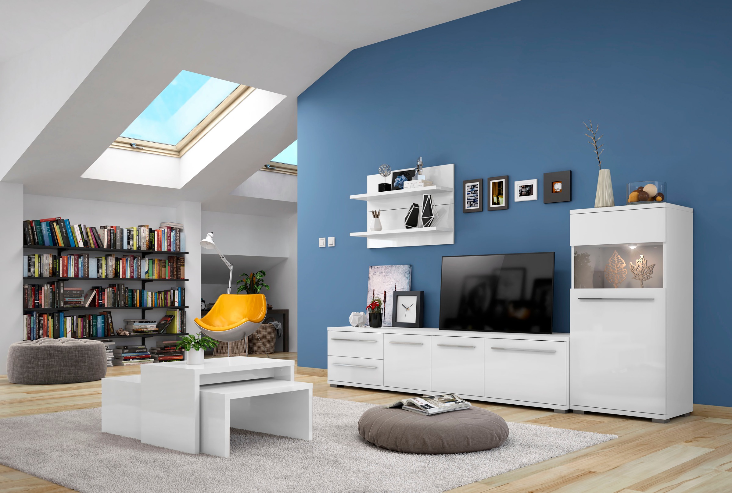Places of Style Highboard "Piano Vitrine", UV lackiert, Soft-Close Funktion günstig online kaufen