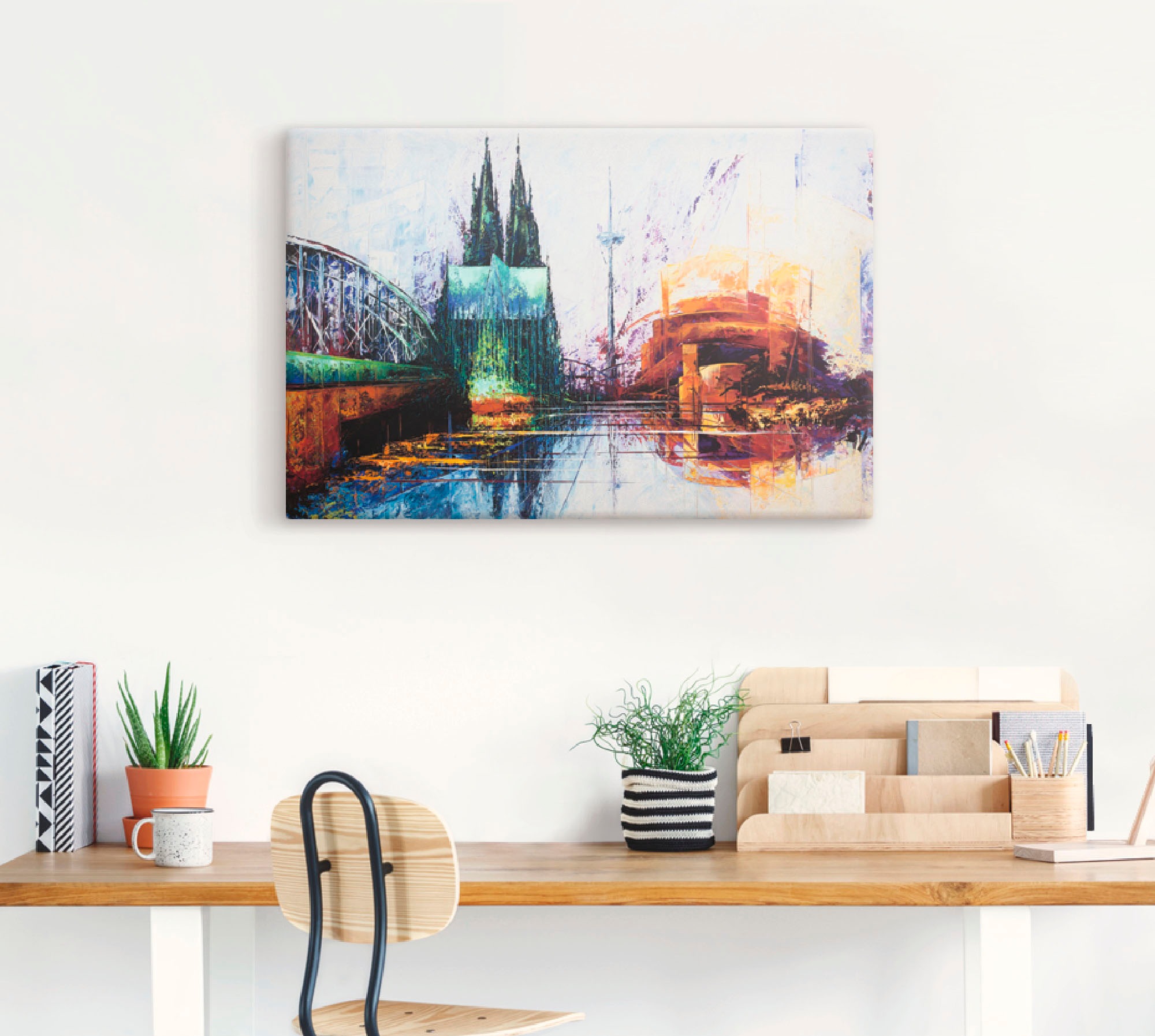 Artland Wandbild »Kölner Dom Skyline 3«, Deutschland, (1 St.), als Alubild, Leinwandbild, Wandaufkleber oder Poster in versch. Größen