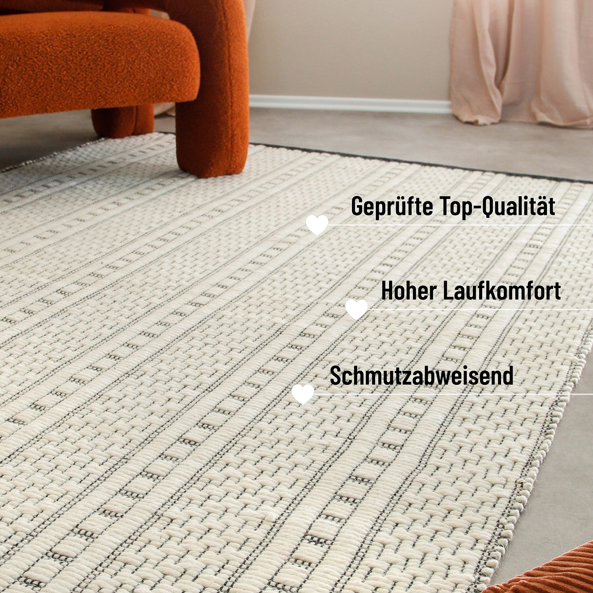 Wecon home Teppich "Liv" rechteckig 8 mm Höhe handgewebt, robust, strapazie günstig online kaufen