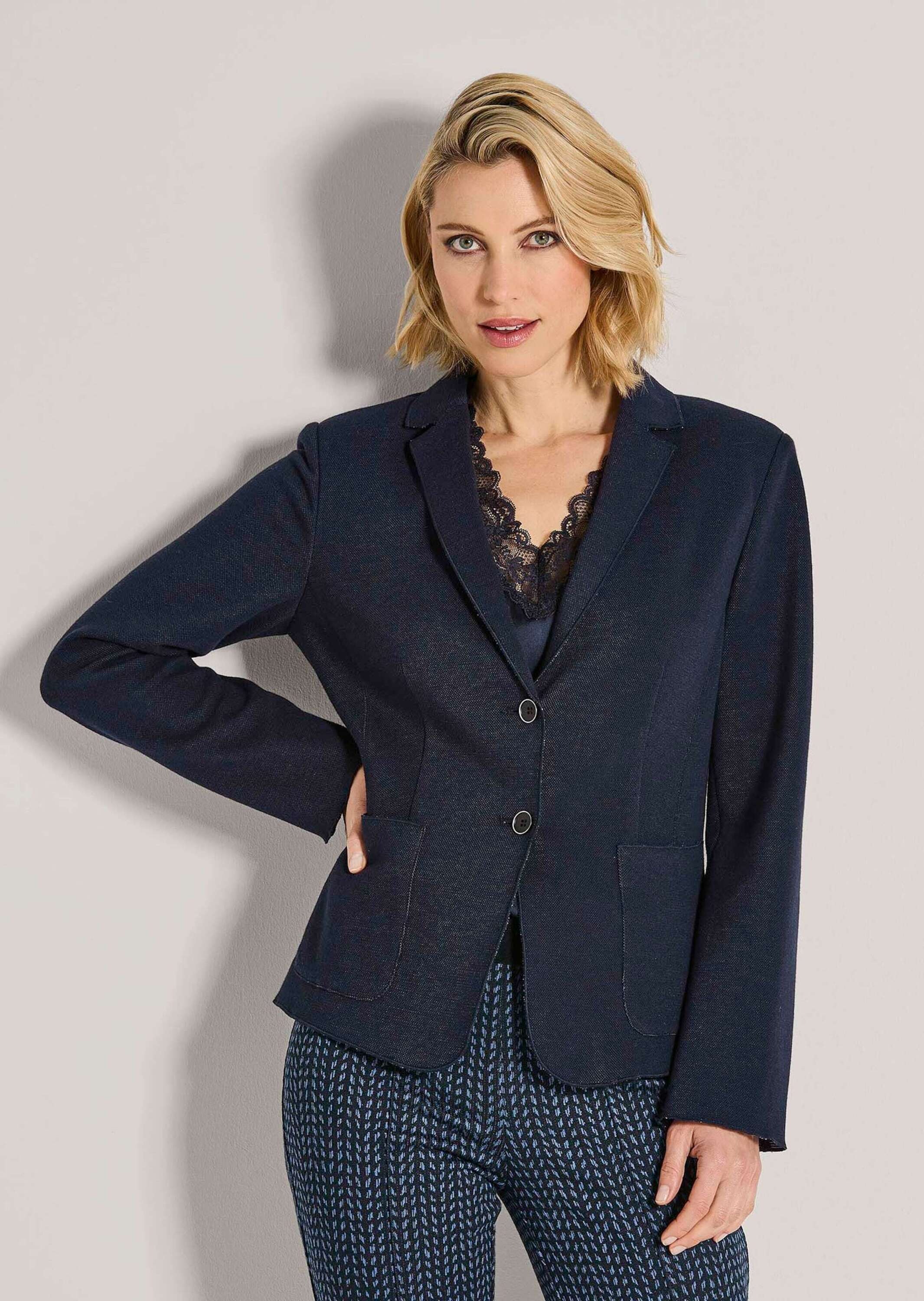 Thumbnail - MADELEINE Jackenblazer "Jerseyblazer Stilvoller Einreiher mit Streifen-Detail" Jerseyblazer