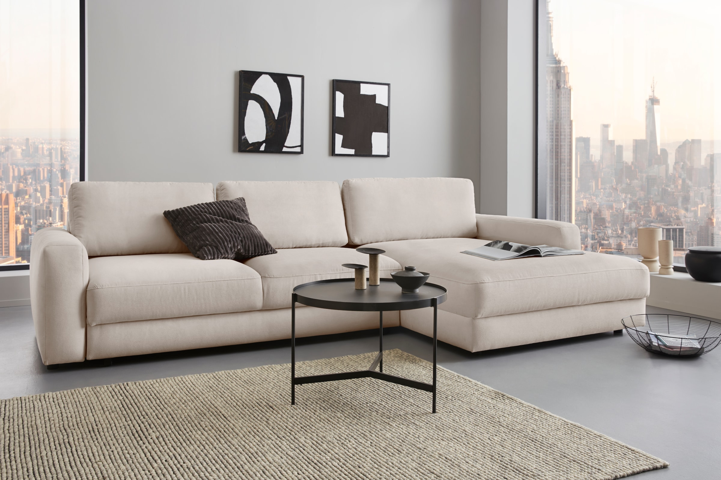 Places of Style Ecksofa »Bloomfield, bequem und elegant, OTTOs Choice, L-Form«, wahlweise mit Bettfunktion und Bettkasten