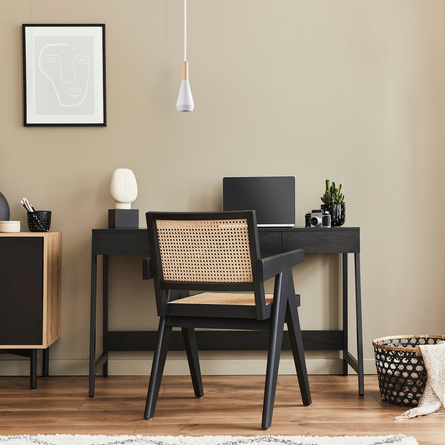 Paco Home Pendelleuchte »MORA«, Leuchtmittel GU10 | ohne Leuchtmittel, Wohnzimmer Esszimmer Klein Modern Holz Metall GU10 Trichterform