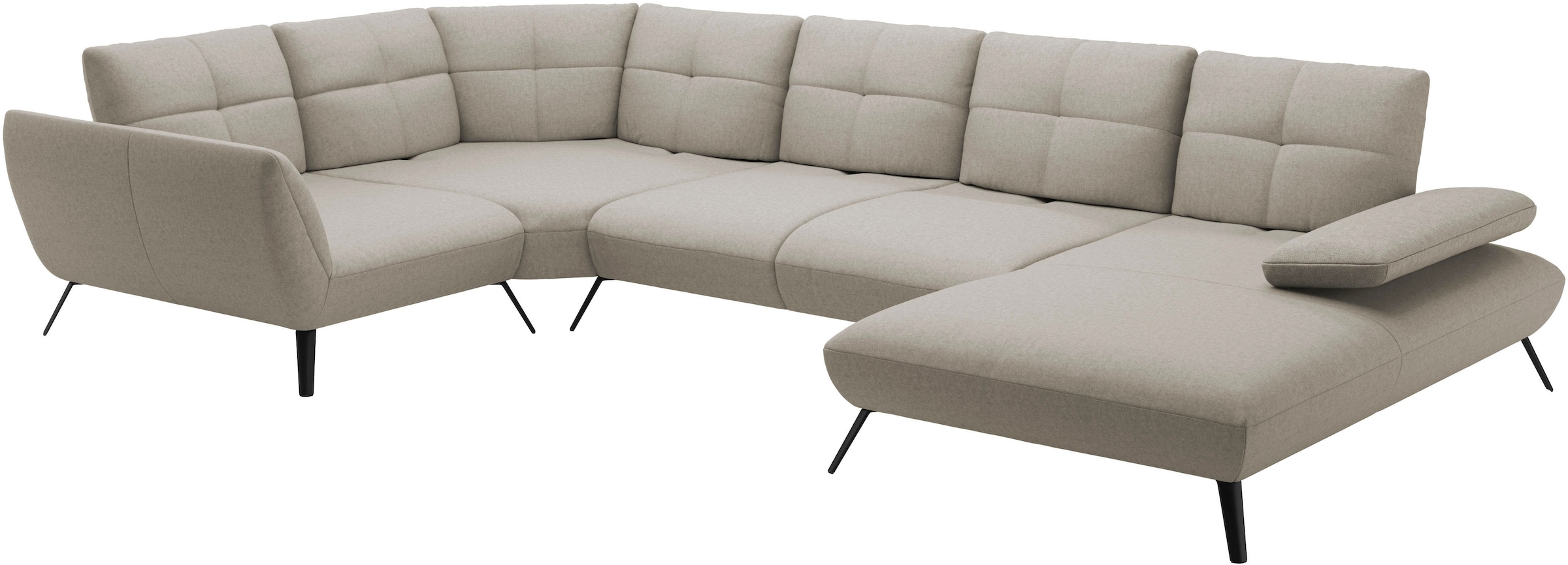 Places of Style Wohnlandschaft »Mikado U-Form«, inkl. Sitztiefenverstellung und Armteilverstellung