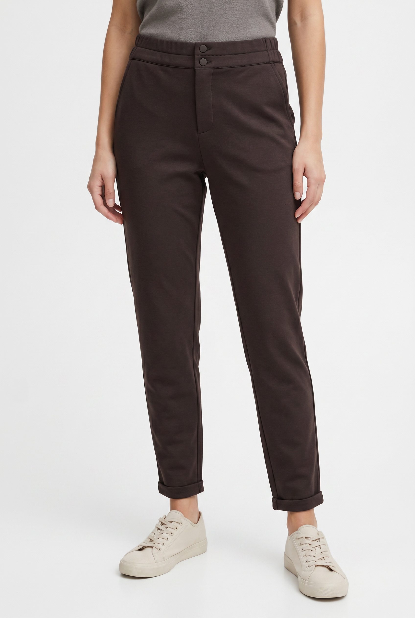 FREEQUENT Stoffhose "FQNANNI-ANKLE-PA" Sommerhose - knöchellänge und mit 2-Knopf-Verschluss