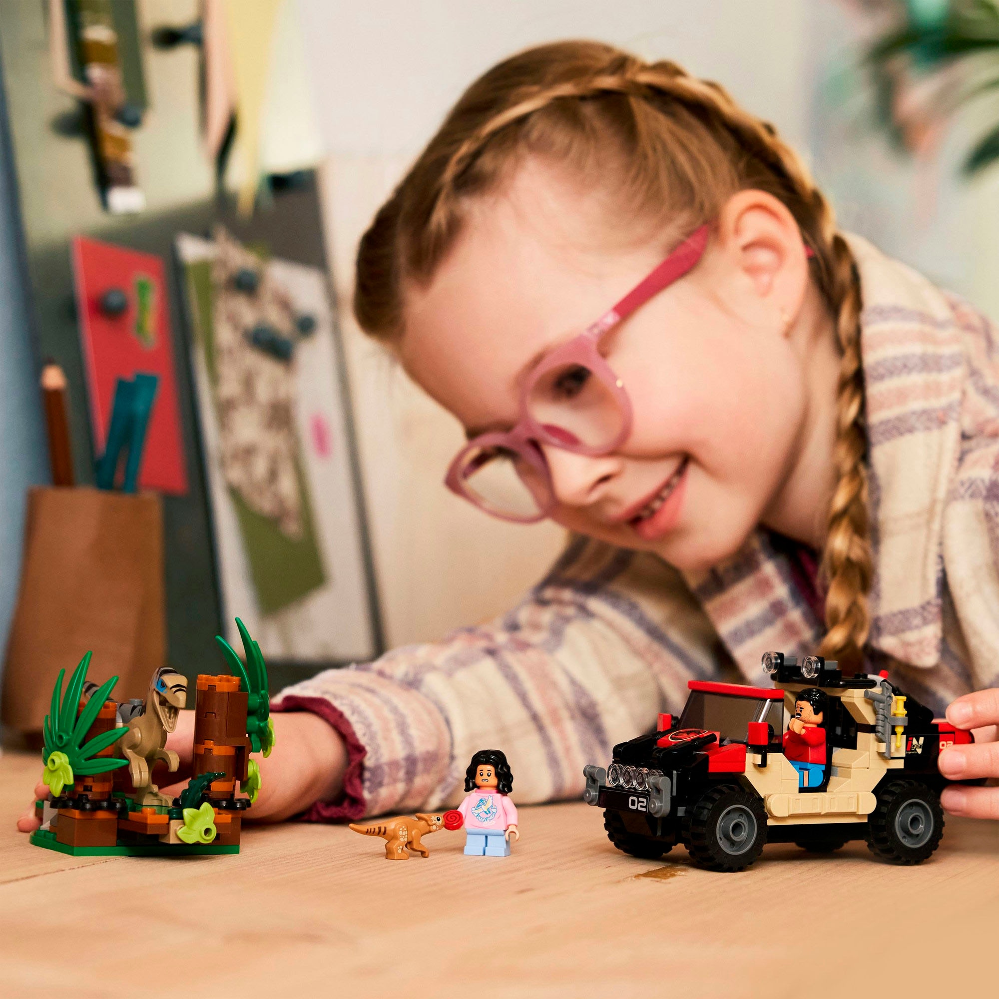 LEGO® Konstruktionsspielsteine »Raptor: Verfolgungsjagd mit dem Geländewagen (76972)«, (285 St.), LEGO Jurassic World; Made in Europe