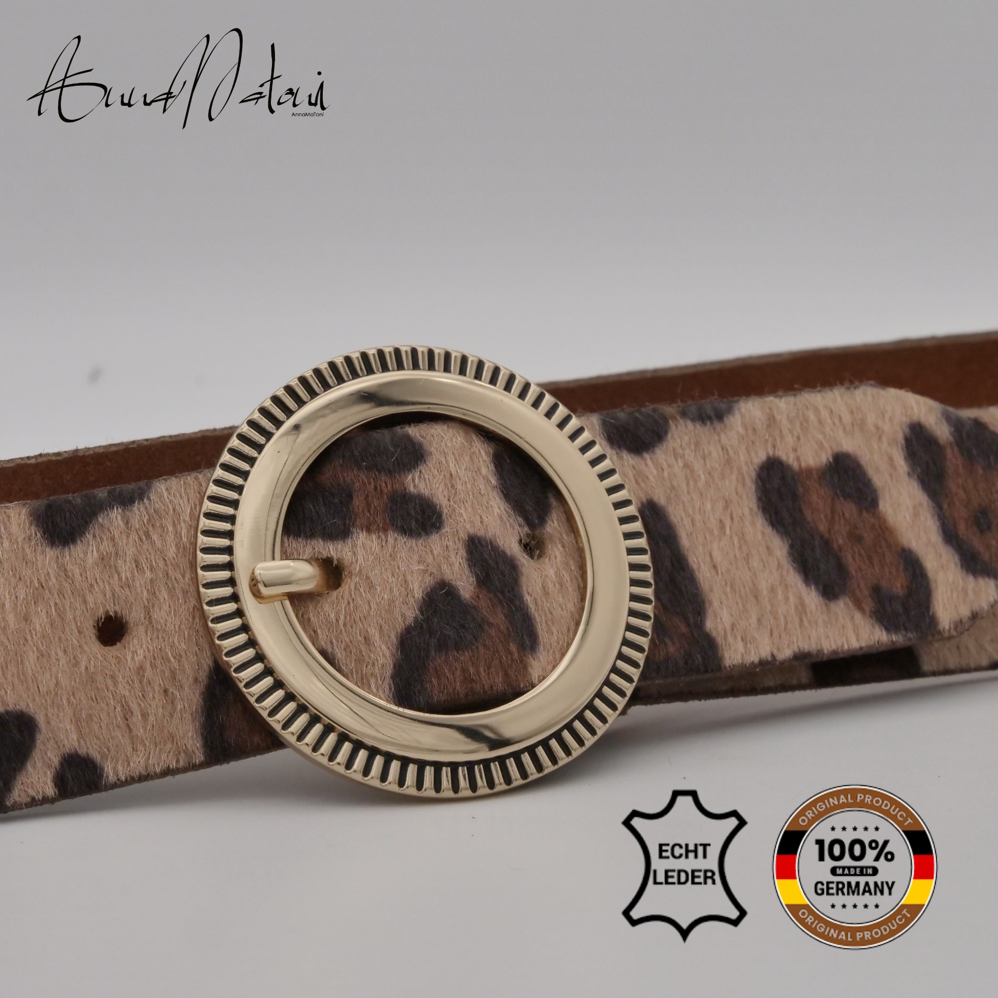 AnnaMatoni Ledergürtel »AnnaMatoni Damen Ledergürtel in hochwertigem Kunstfell in Leo«
