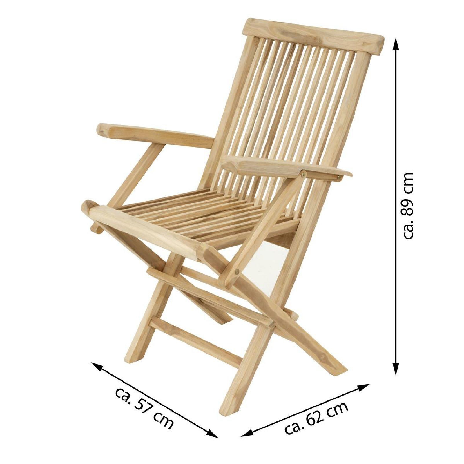 VCM Gartenstuhl »2er Gartenstuhl Hochlehner Klappstuhl Holz Teak«