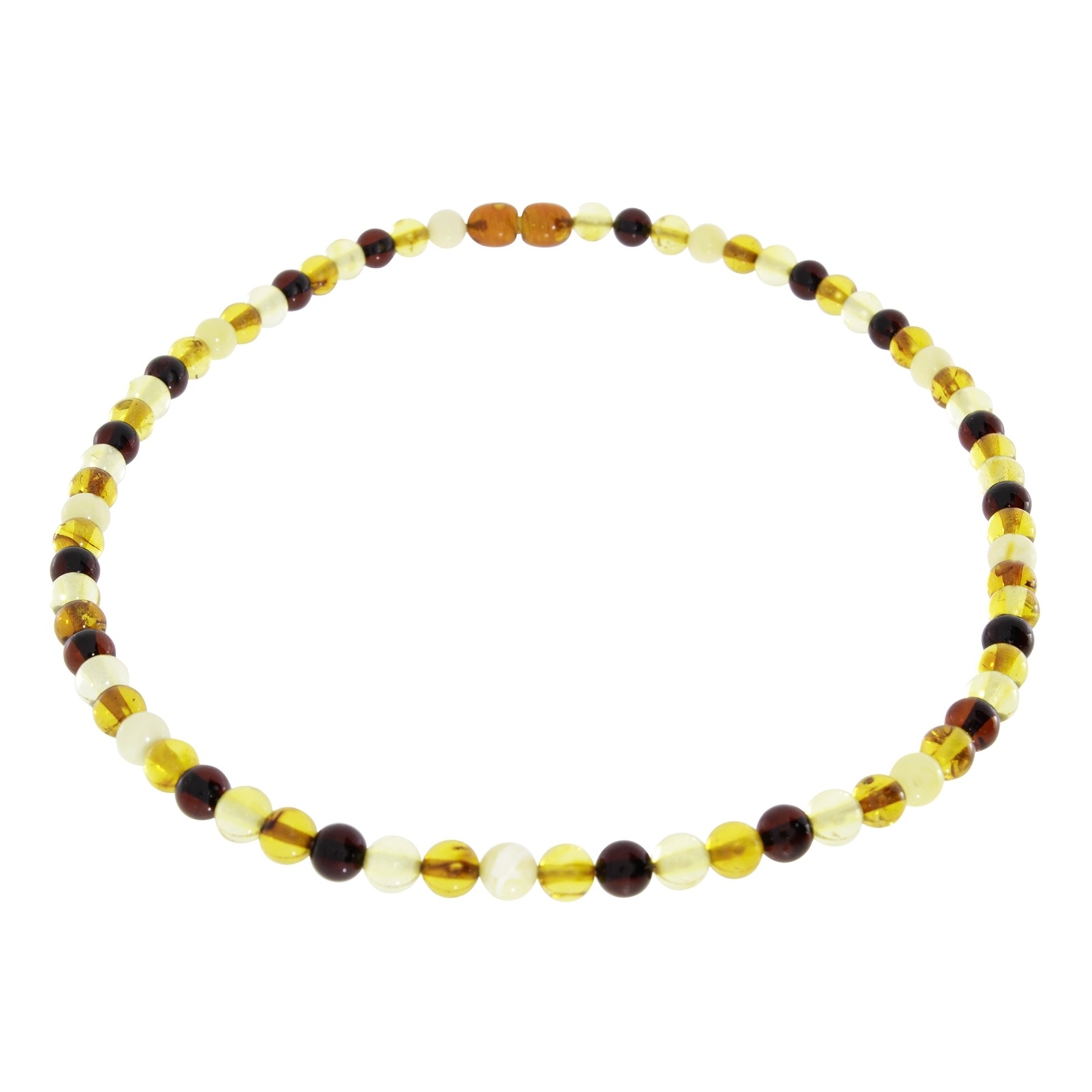 OSTSEE-SCHMUCK Damen Gliederkette "Ostsee-Schmuck Kette Kugel 6 mm Kette Kugel 6 mm", 45cm, Bernstein, L: 42, braun, Bernstein, Halsketten