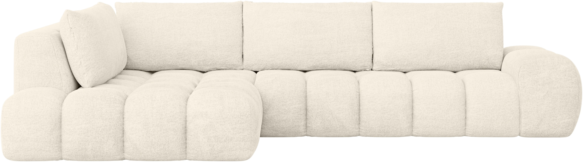 INOSIGN Ecksofa »AZITA Designsofa, elegant und bequem L-Form, Bubble-Optik«, lose Rückenkissen, traumhafte Steppung, Maße B/T/H: 352/210/72 cm