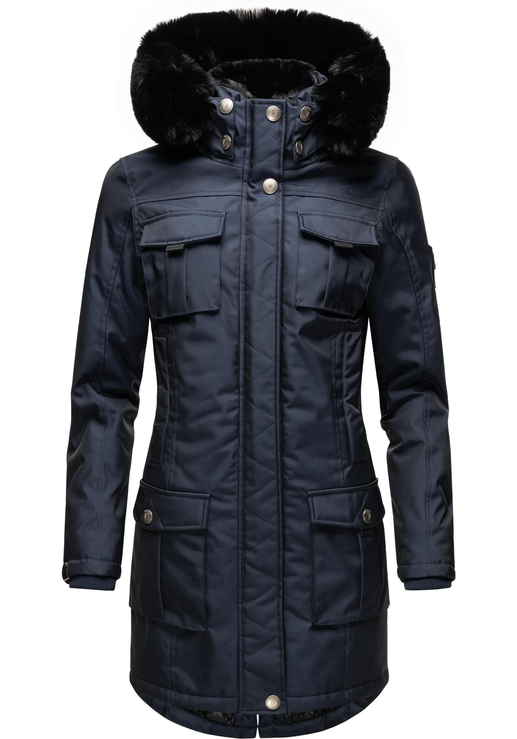 Navahoo Wintermantel »Tiniis«, Parka mit abnehmbarer Kapuze und extra Einkaufstasche