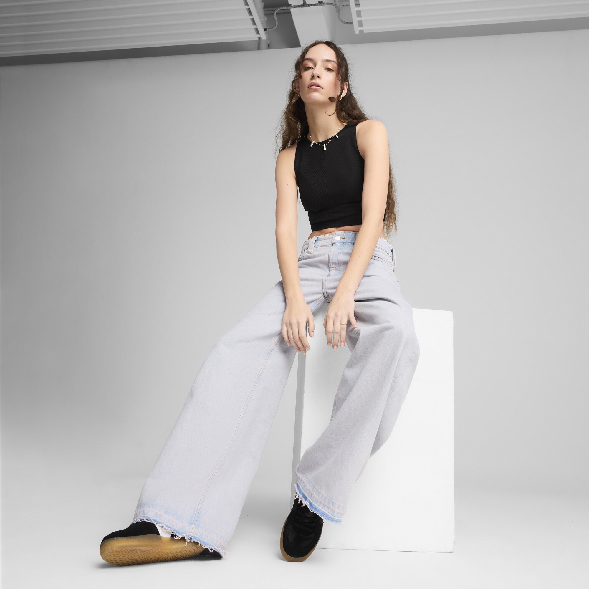 PUMA T-Shirt »WARDROBE ESS Geripptes Crop-Top Damen«