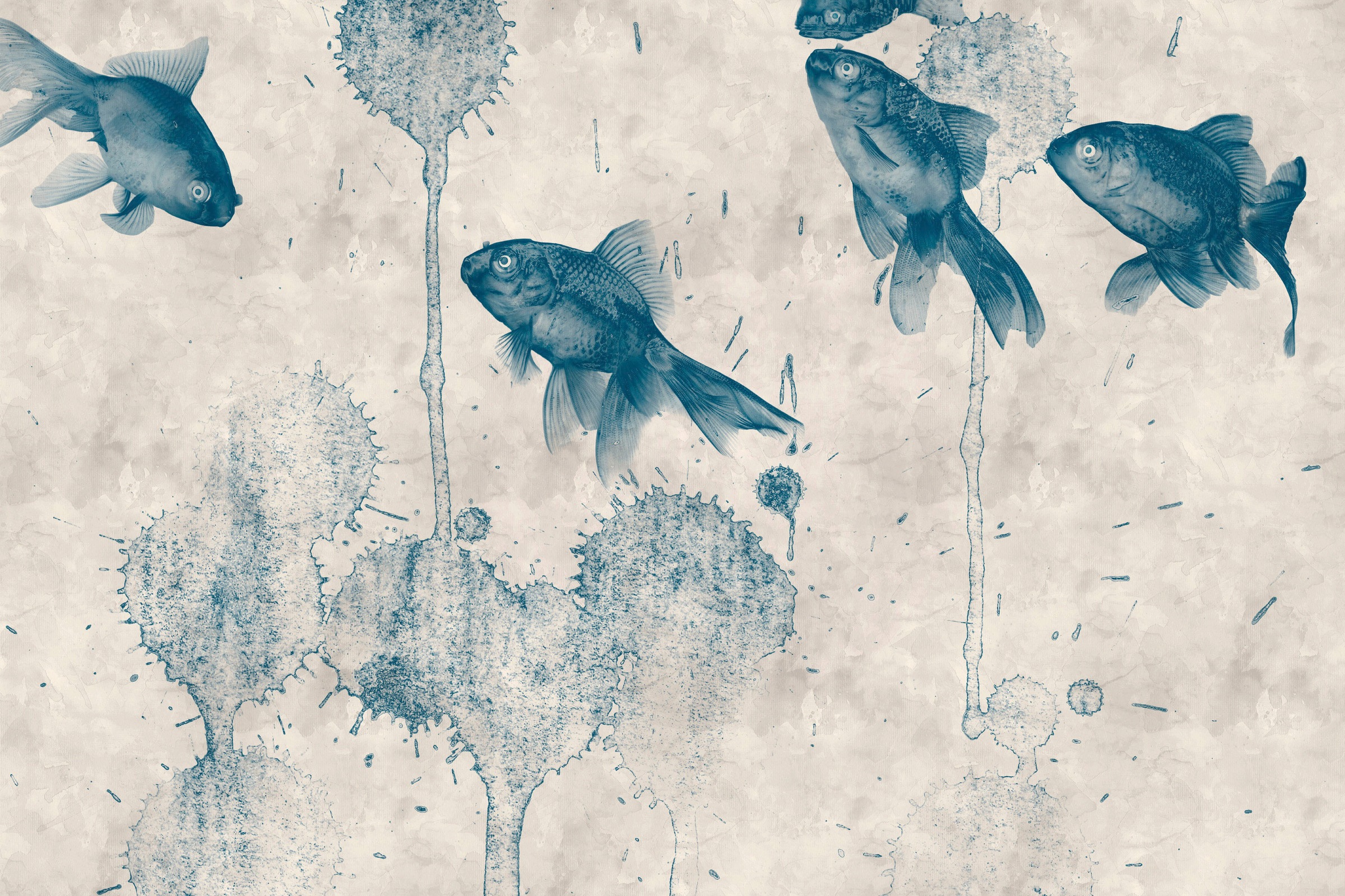 A.S. Création Leinwandbild »pond«, Tiere, (1 St.), Keilrahmen Bild Fische Asiatisch Koi