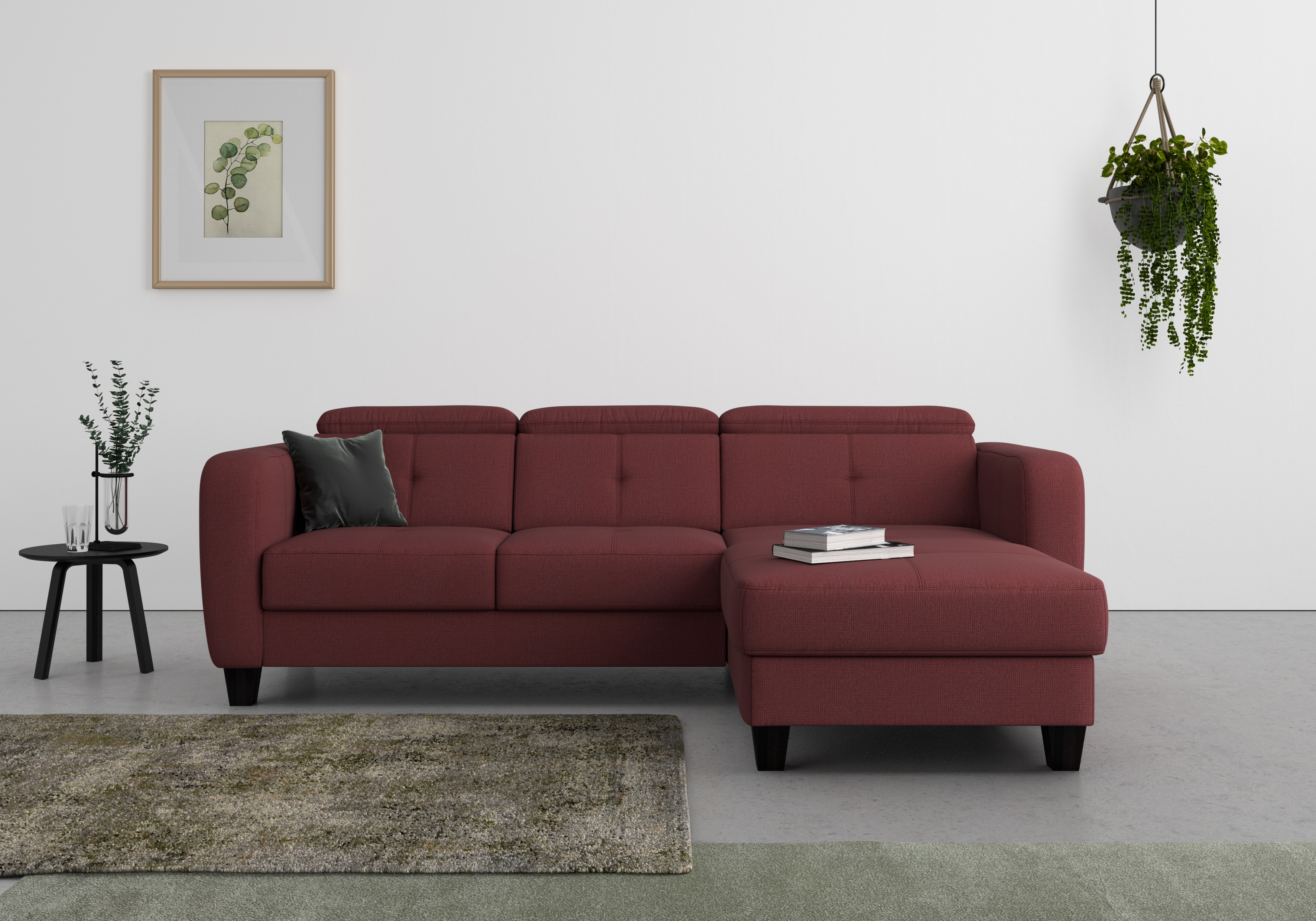 sit&more Ecksofa "Belluci L-Form" inklusive Federkern, wahlweise mit Schlaffunktion und Bettkasten