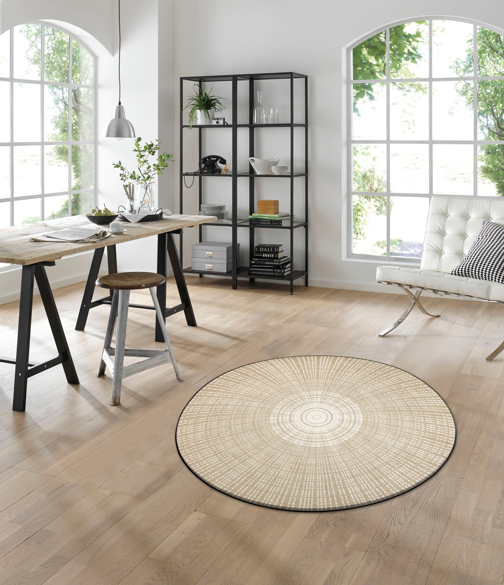 wash+dry by Kleen-Tex Teppich "Cascara beige" rund 7 mm Höhe günstig online kaufen