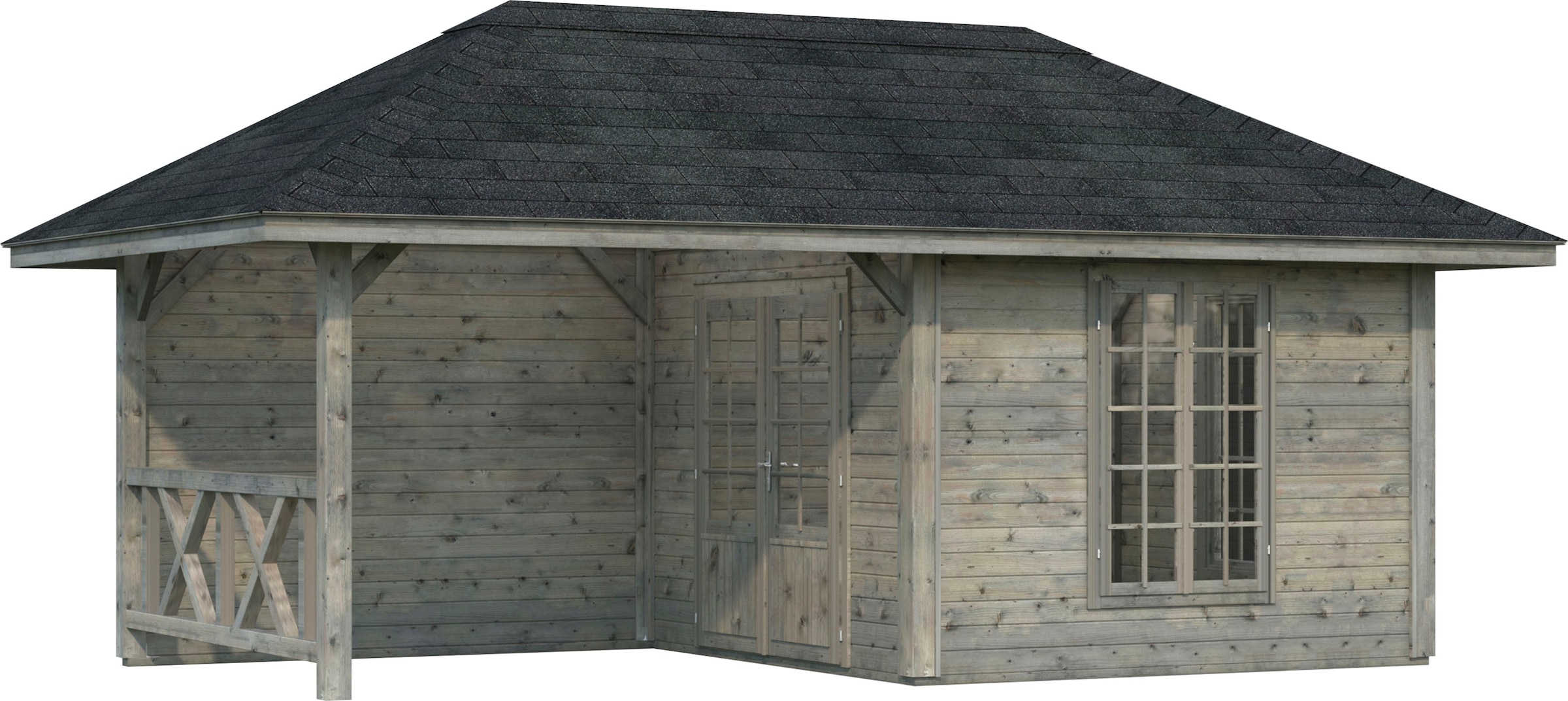 Palmako Holzpavillon "Bianca 16,6 m² Set 8", BxTxH: 588x300x323 cm