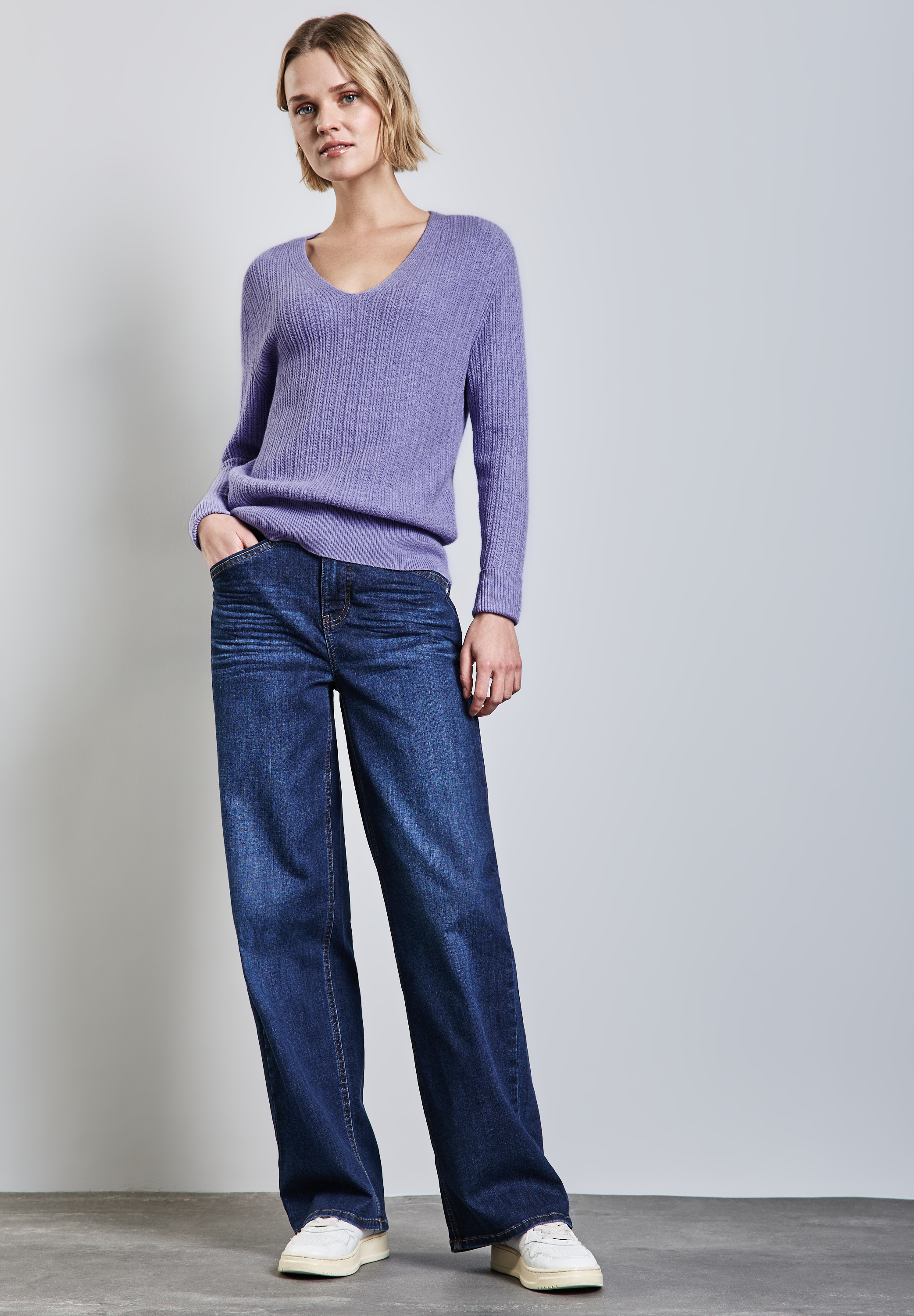 STREET ONE Strickpullover, mit Rippstrick-Struktur