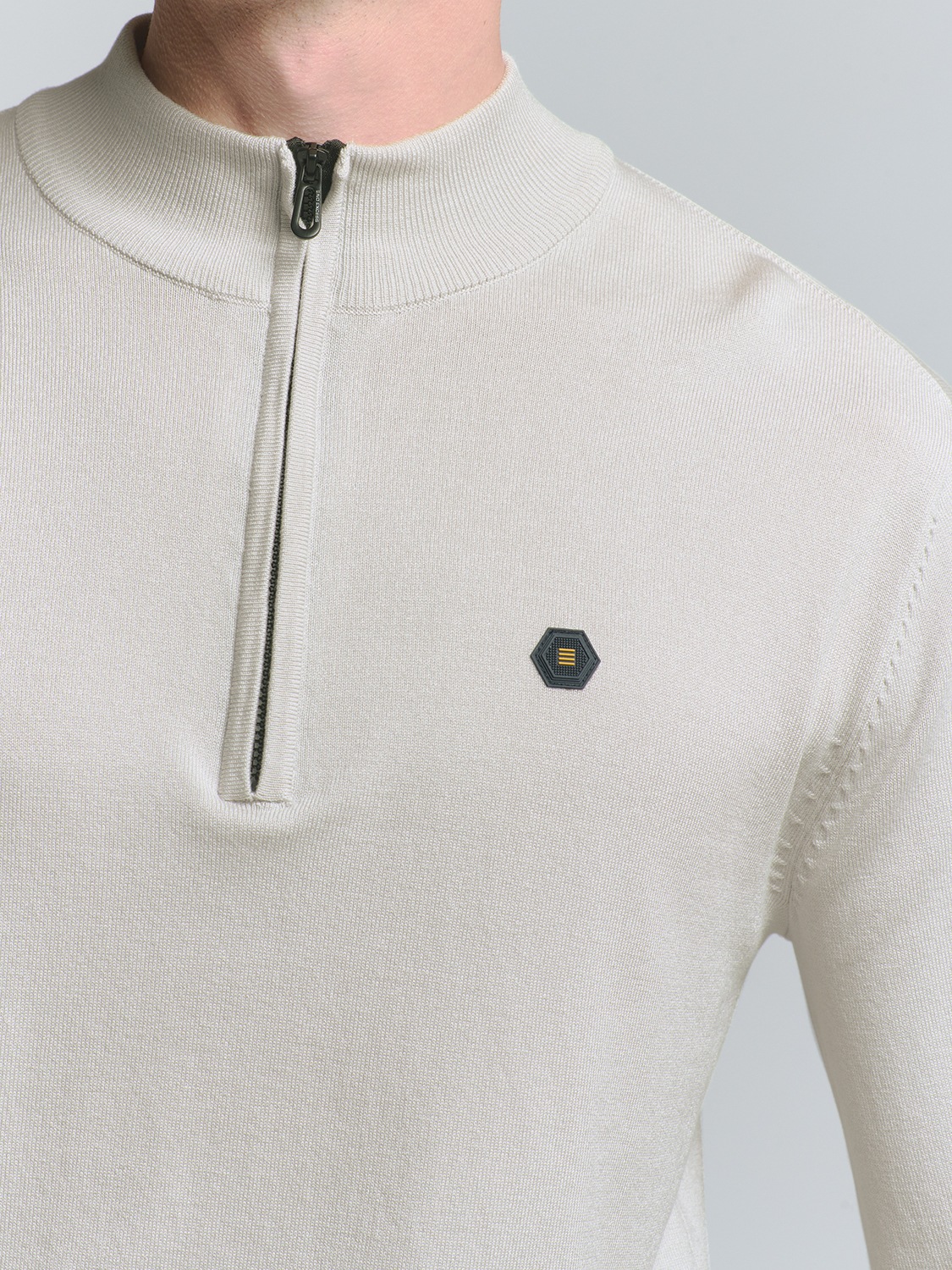 NO EXCESS Rundhalspullover »No Excess Sweatshirt mit halbem Reißverschluss«