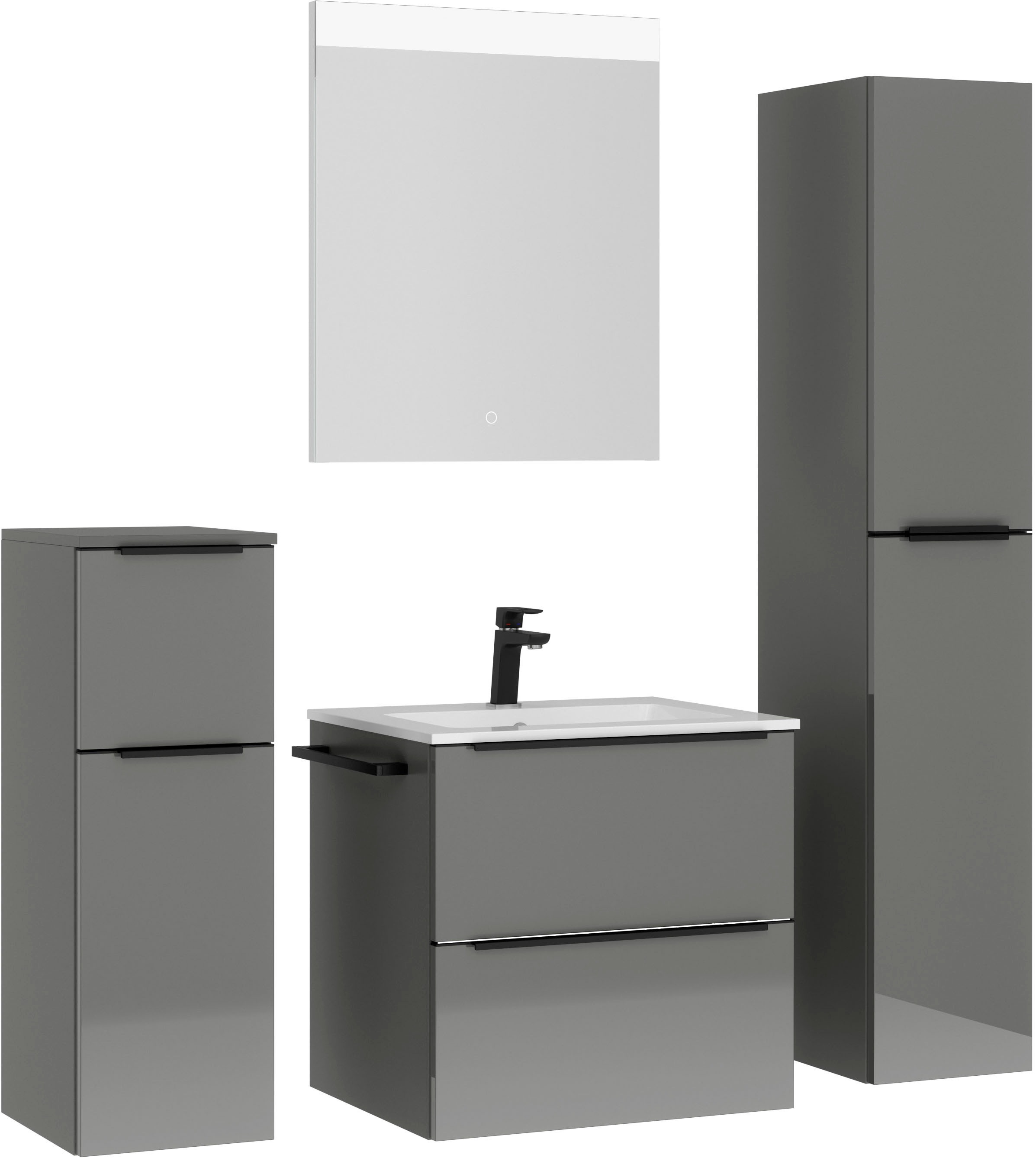 nobilia Badmöbel-Set "Levere" vormontiert, mit Soft-Close, 4 Stk. tlg. günstig online kaufen