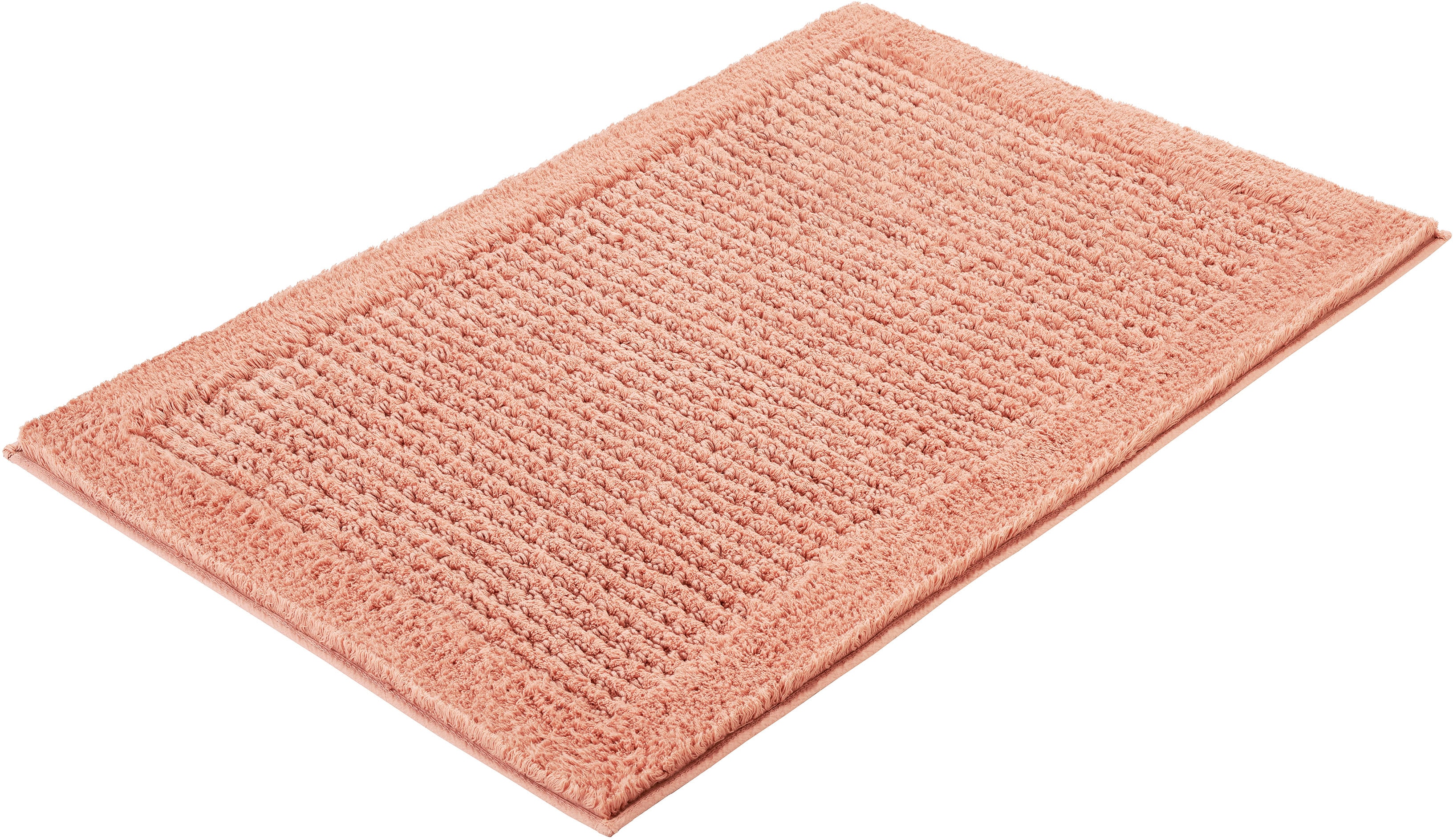 Kleine Wolke Badematte "Net, Badvorleger, Badezimmer Teppich" Höhe 17 mm rutschhemmend beschichtet fußbodenheizungsgeeignet Badteppich, Uni Farben, rutschhhemmend