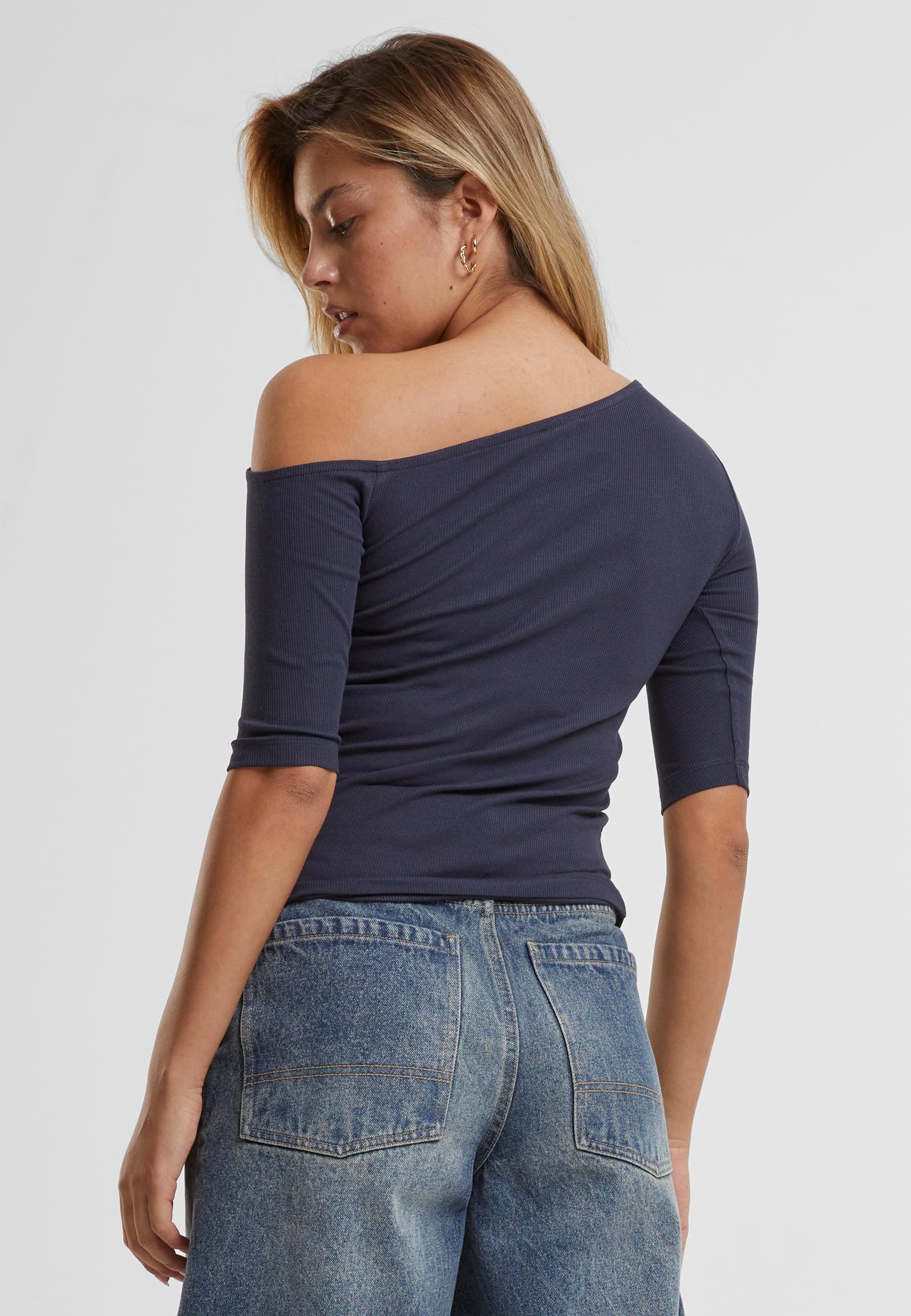 URBAN CLASSICS T-Shirt »Urban Classics Ladies Organic Asymmetric Rib Tee«, (1 tlg.)