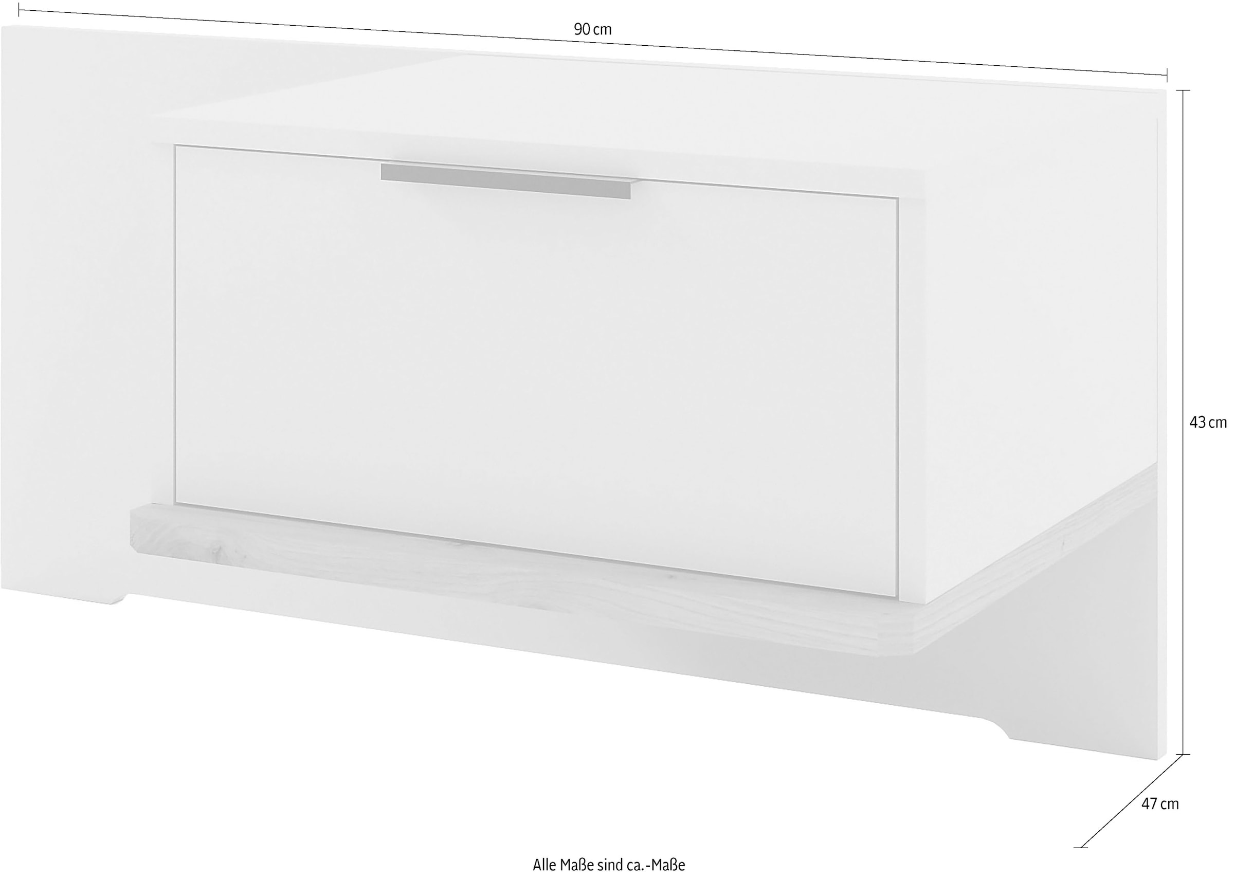 Musterring Nachtschrank »Isabelle« verschiedene Farben, Unterboden in Eiche, Maße B50/90 x H43 x T47 cm