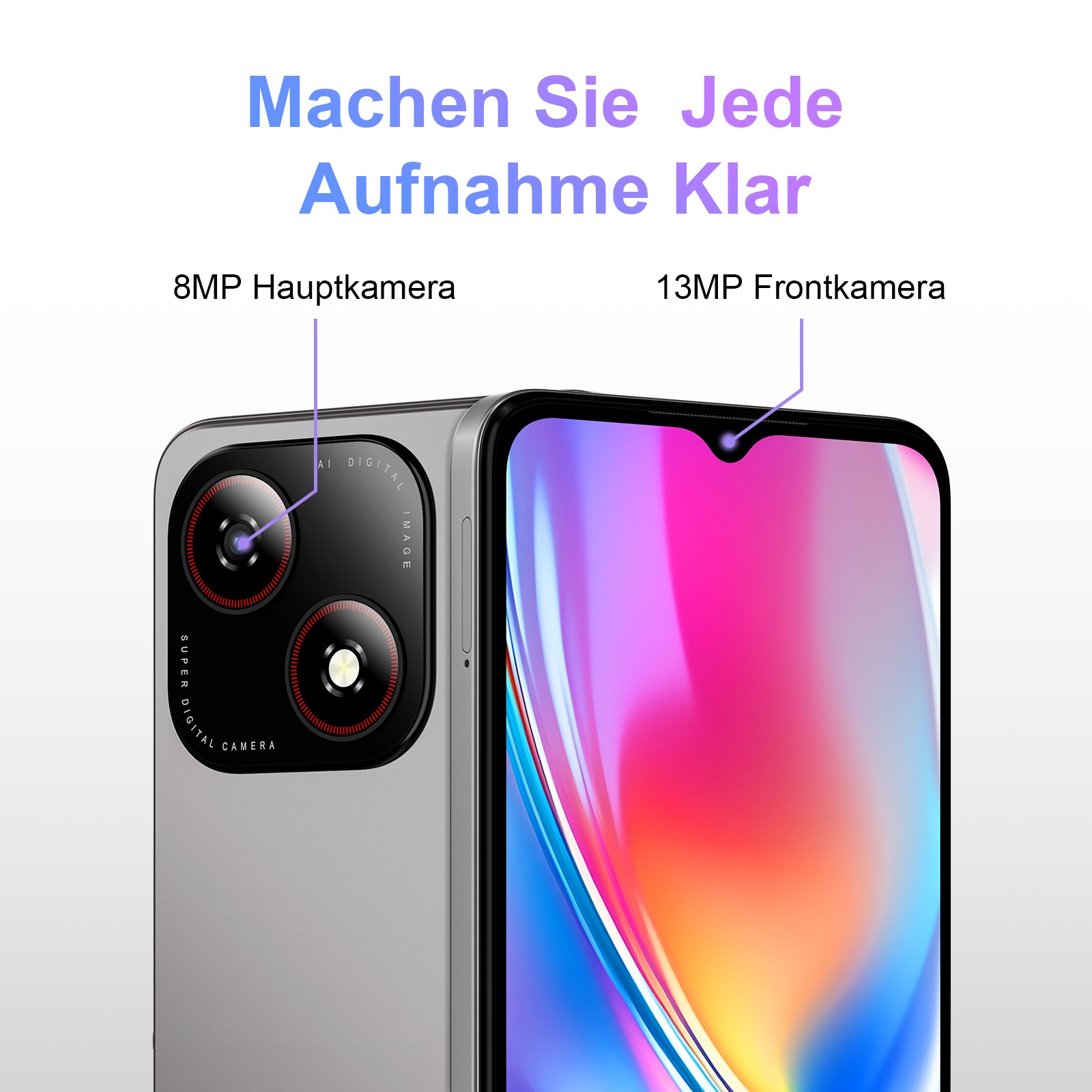 ZTE Smartphone »Blade A35e« Silvery Gray