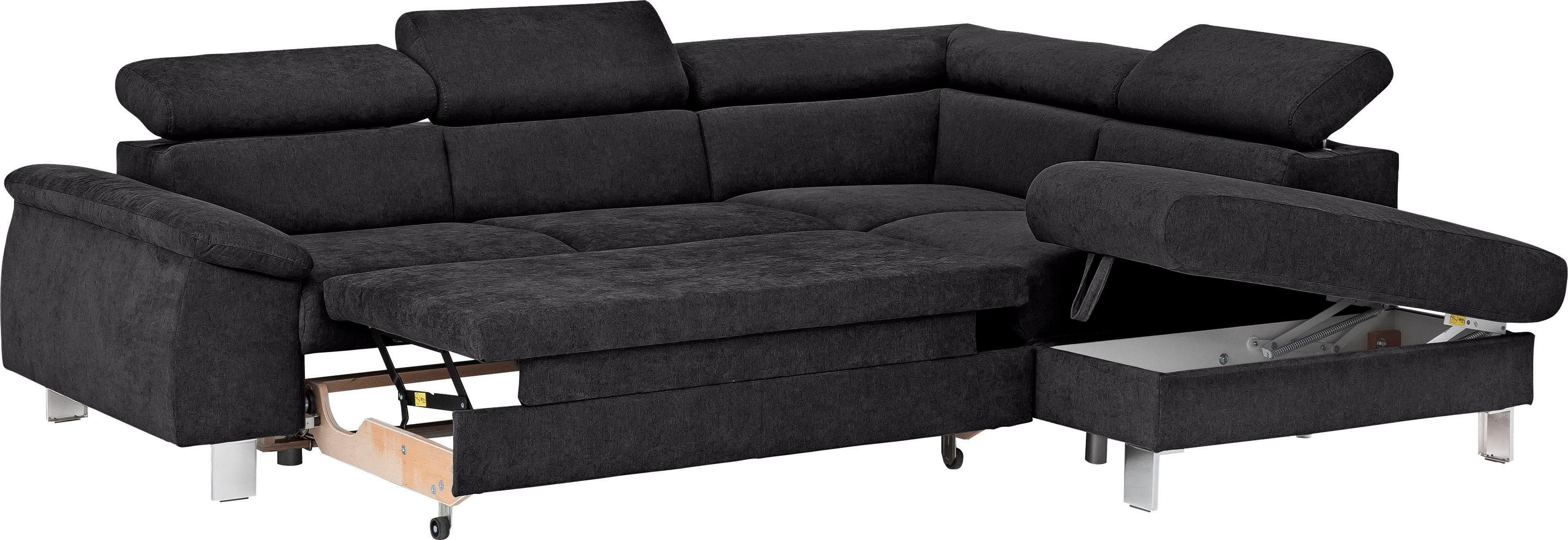 Thumbnail - COTTA Ecksofa "Komaris L-Form mit Kopfteilverstellung", wahlweise mit Bettfunktion, Bettkasten & Beleuchtung
