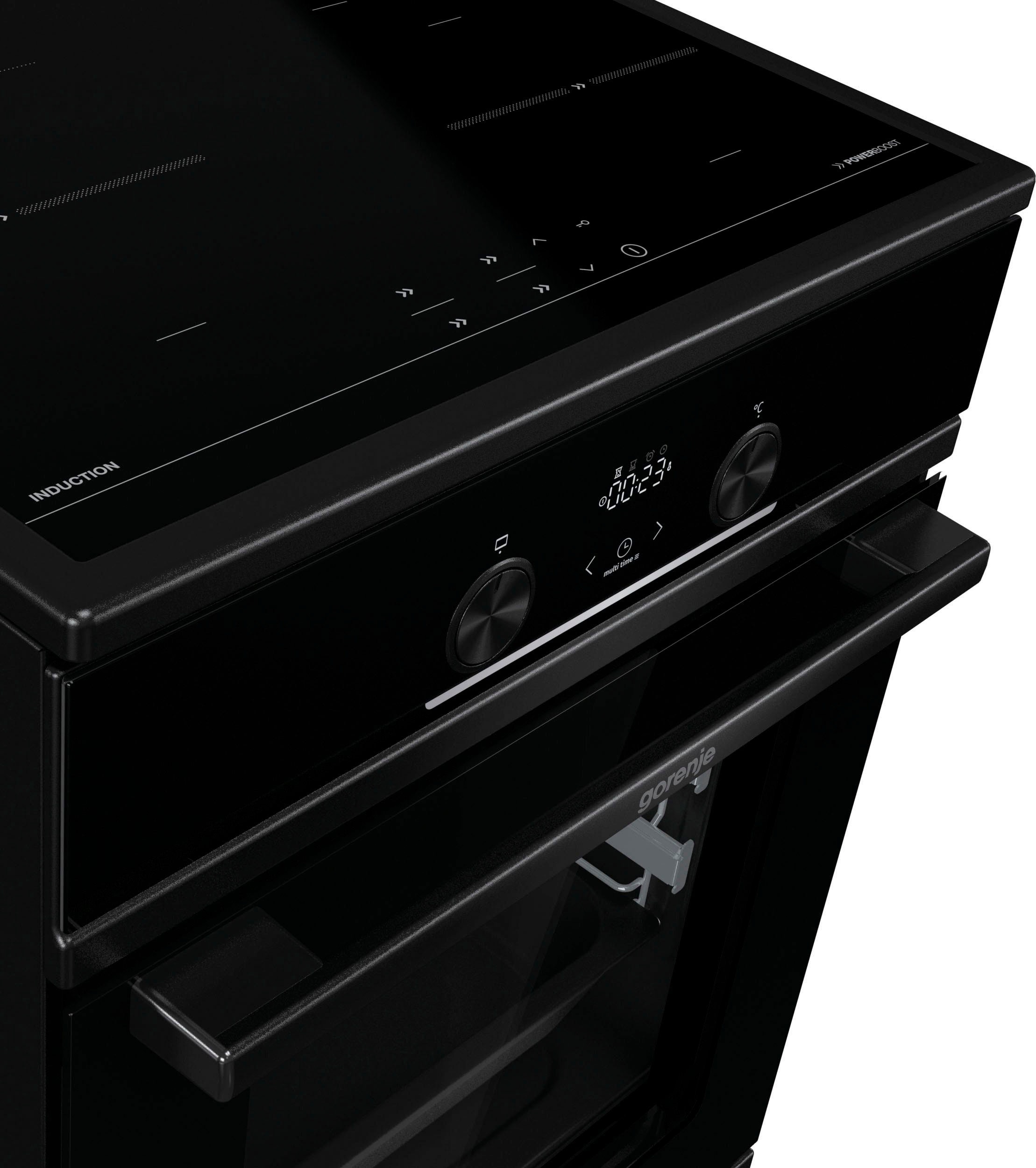 GORENJE Induktions-Standherd »GEIT5C60BPG«, mit 2-fach-Teleskopauszug, Aqua Clean