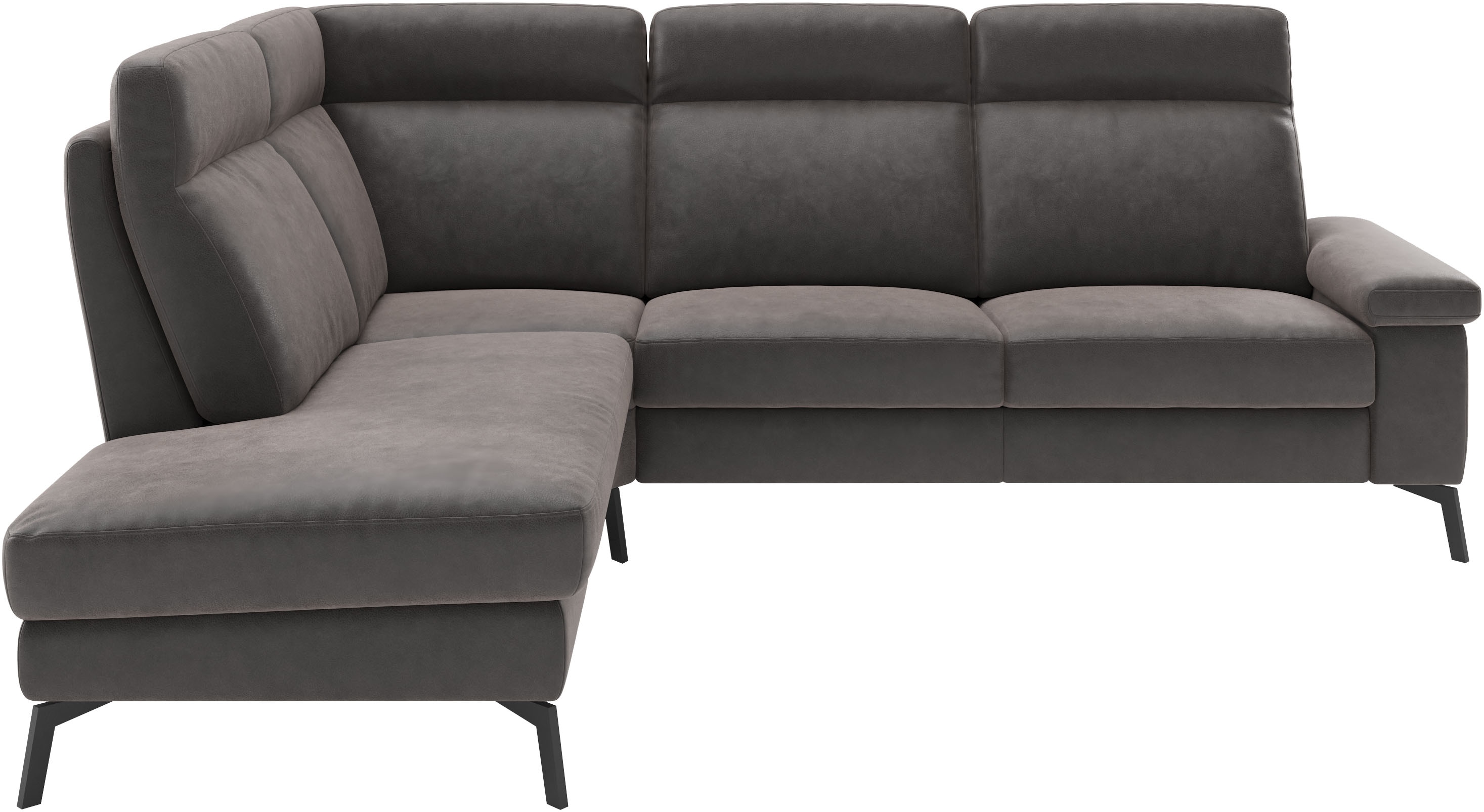 Home affaire Ecksofa "Nalani, optionaler Sitzauszug, Breite: 252 cm" Komfortabler Federkernsitz, großzügige Ecke, klappbare Armlehne