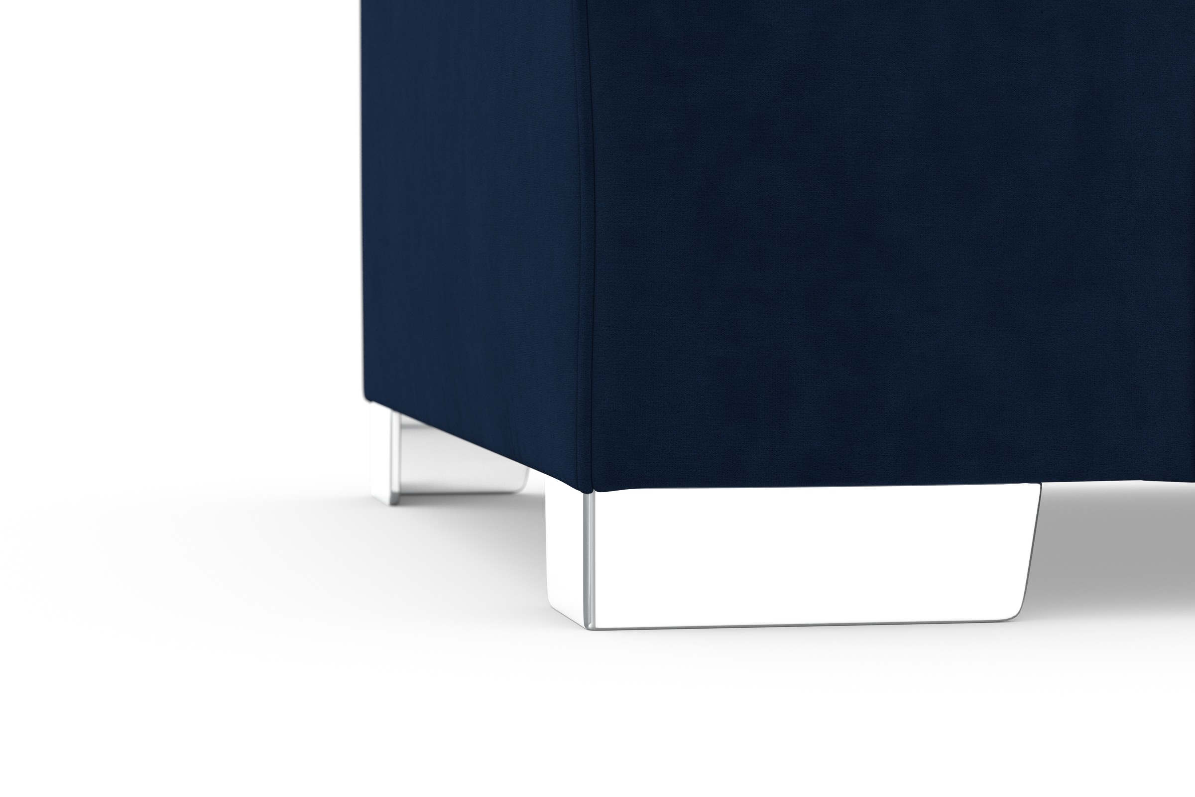 DOMO collection Ecksofa »Anzio L-Form, whlw. Bettfunktion, Federkern, hochwertig, Breite 271 cm«, Mit Bettfunktion, Recamiere rechts, Samtoptik, marine