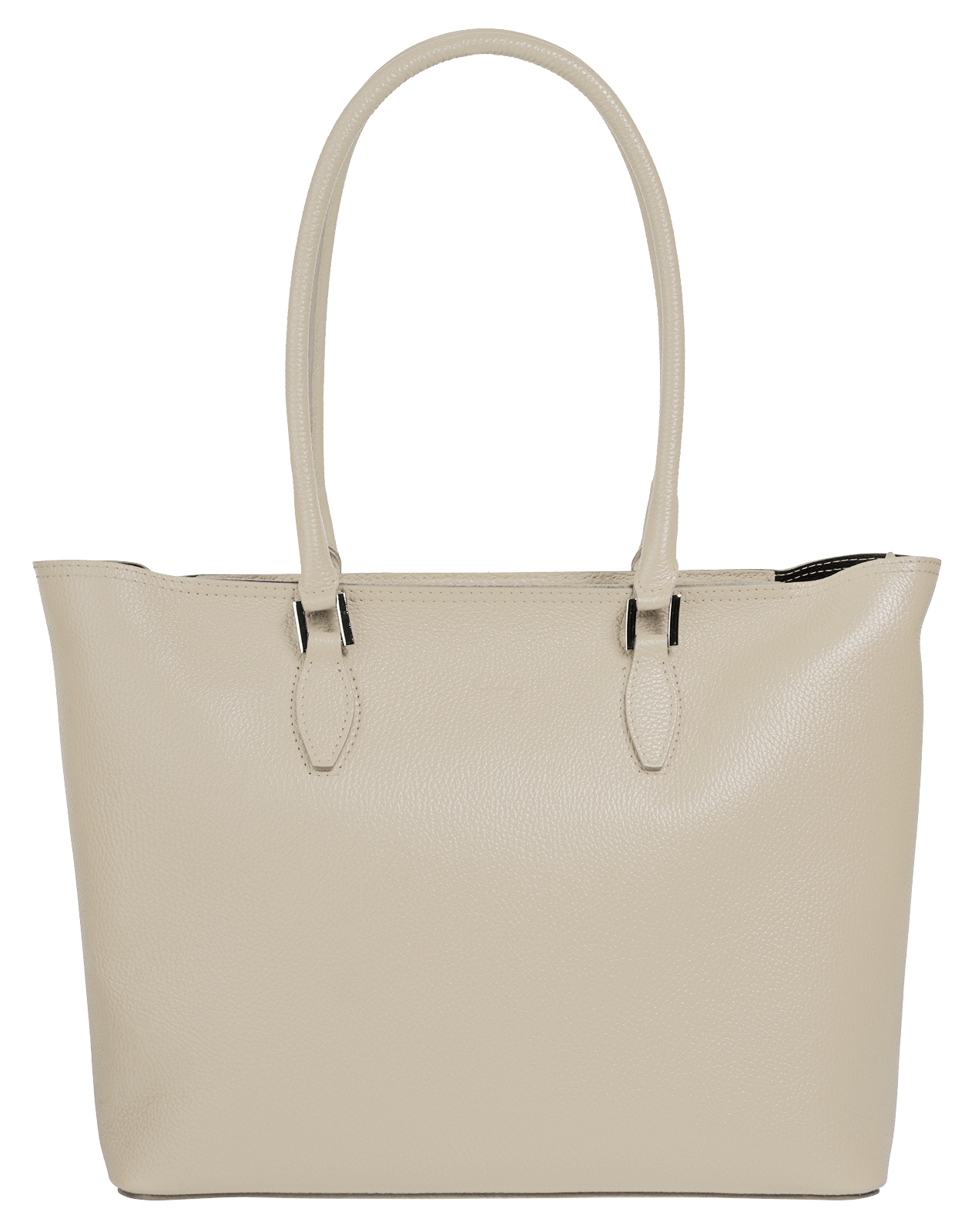 Shopper CLUTY, Damen, Gr. B/H/T: 40cm x 30cm x 12cm onesize, beige, Leder, leicht glänzend, unifarben, Taschen Shopper, echt Leder, Made in Italy