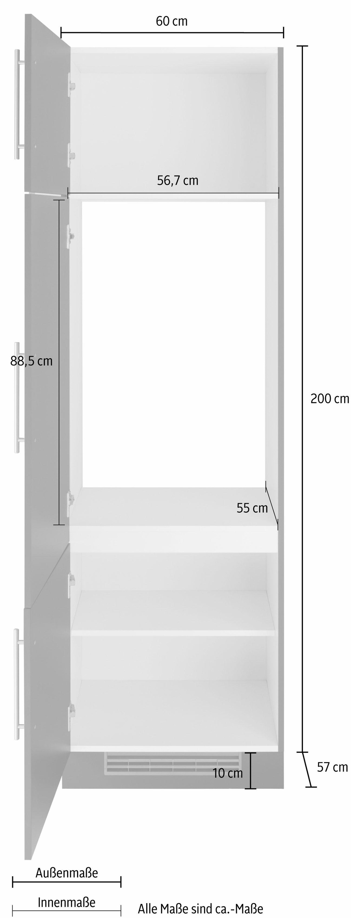 wiho Küchen Kühlumbauschrank »Cali«, 60 cm breit, ohne E-Gerät