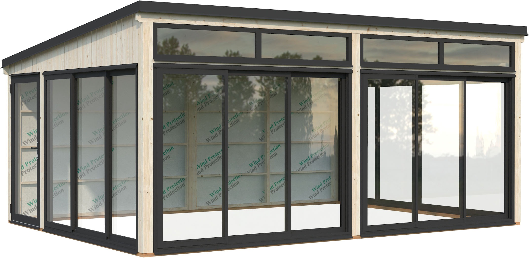 Palmako Holzpavillon "Saga 23,3 m² Slide Plus" BxTxH: 592x430x276 cm