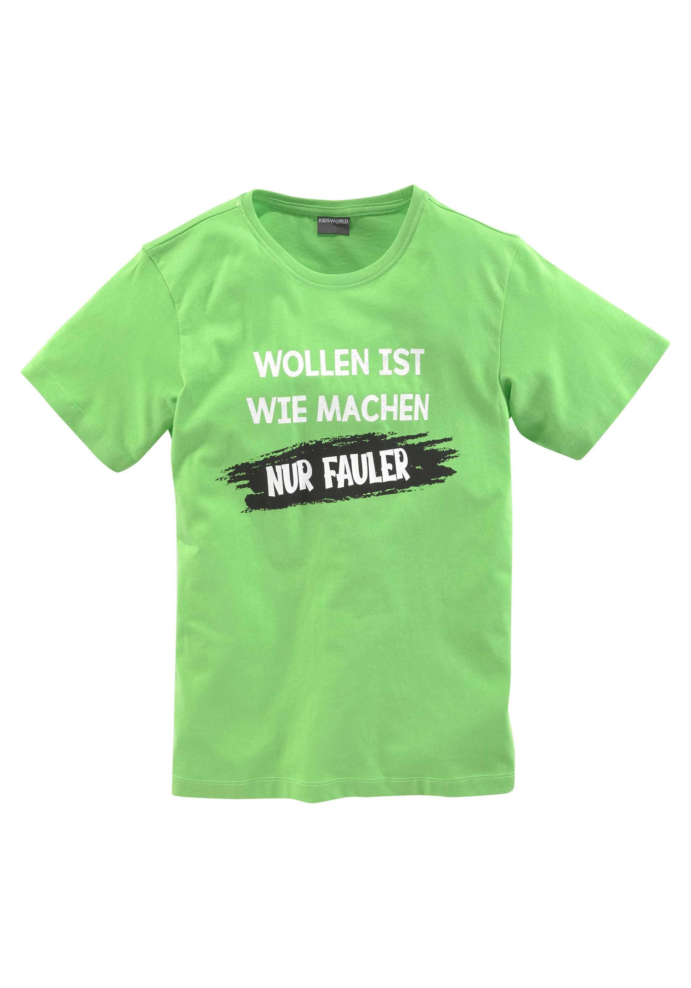 KIDSWORLD T-Shirt »WOLLEN IST Spruch BAUR | WIE MACHEN....«, für ▷
