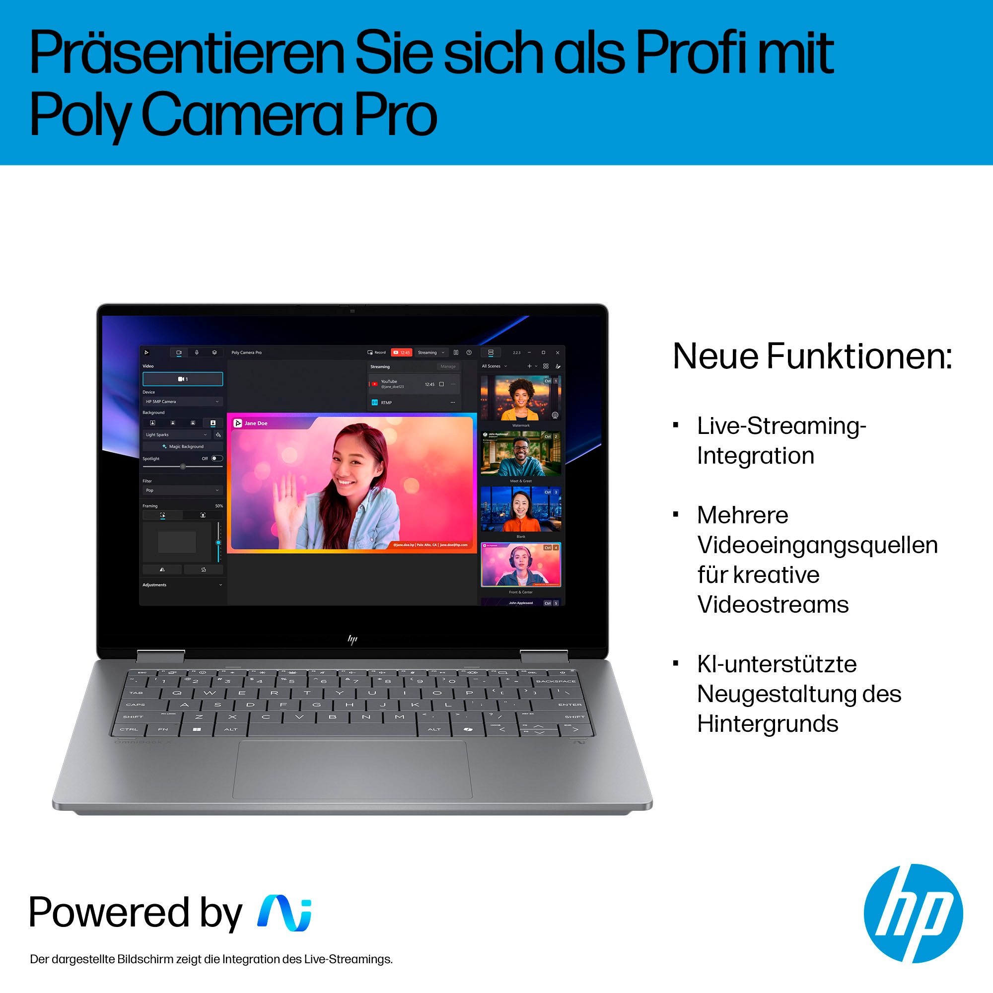 HP Convertible Notebook »OmniBook X Flip 14-fm0077ng«, 35,6 cm, / 14 Zoll, Intel, Core Ultra 7, 1000 GB SSD