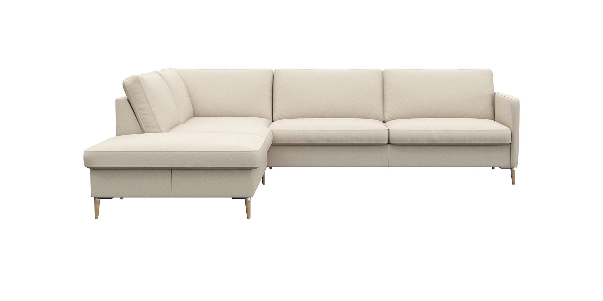 FLEXLUX Ecksofa "Fiore, L-Form" schmale Armlehnen, Kaltschaum, Füße Alu+ Ei günstig online kaufen