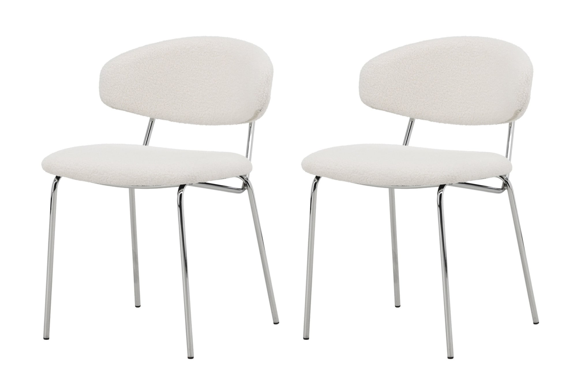 Venture Home Esszimmerstuhl »Chico, 2er-Set Esszimmerstühle in Bouclé, abgerundet, 150 kg belastbar« () Polsterstuhl, Bouclé-Bezug, Stahlbeine, abgerundet, modern