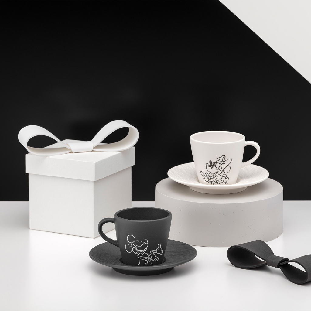 Villeroy & Boch Untertasse »Espresso-Untertassen Manufacture-Rock blanc Mickey Mouse ø 12,1 cm 6er Set weiß« Spülmaschinenfest, Mikrowellensicher