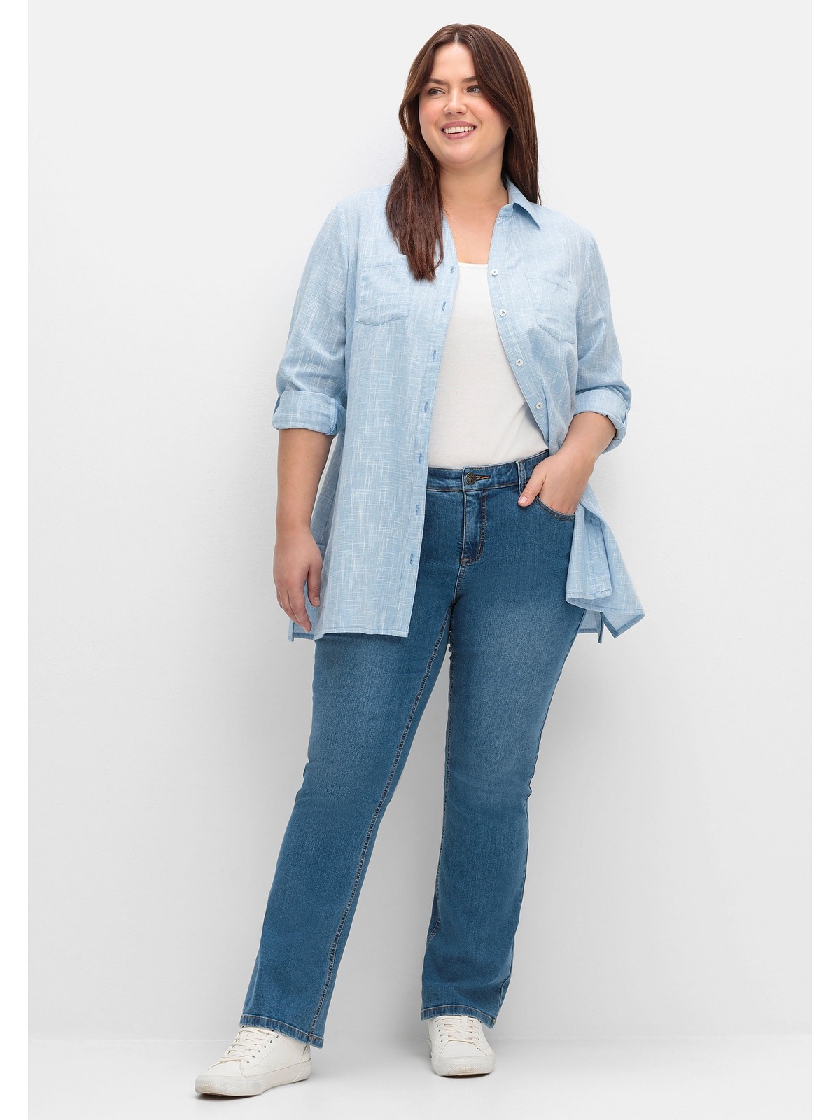 Sheego Bootcut-Jeans "Große Größen", SUSANNE ideal bei viel Bauch und schmalen Beinen