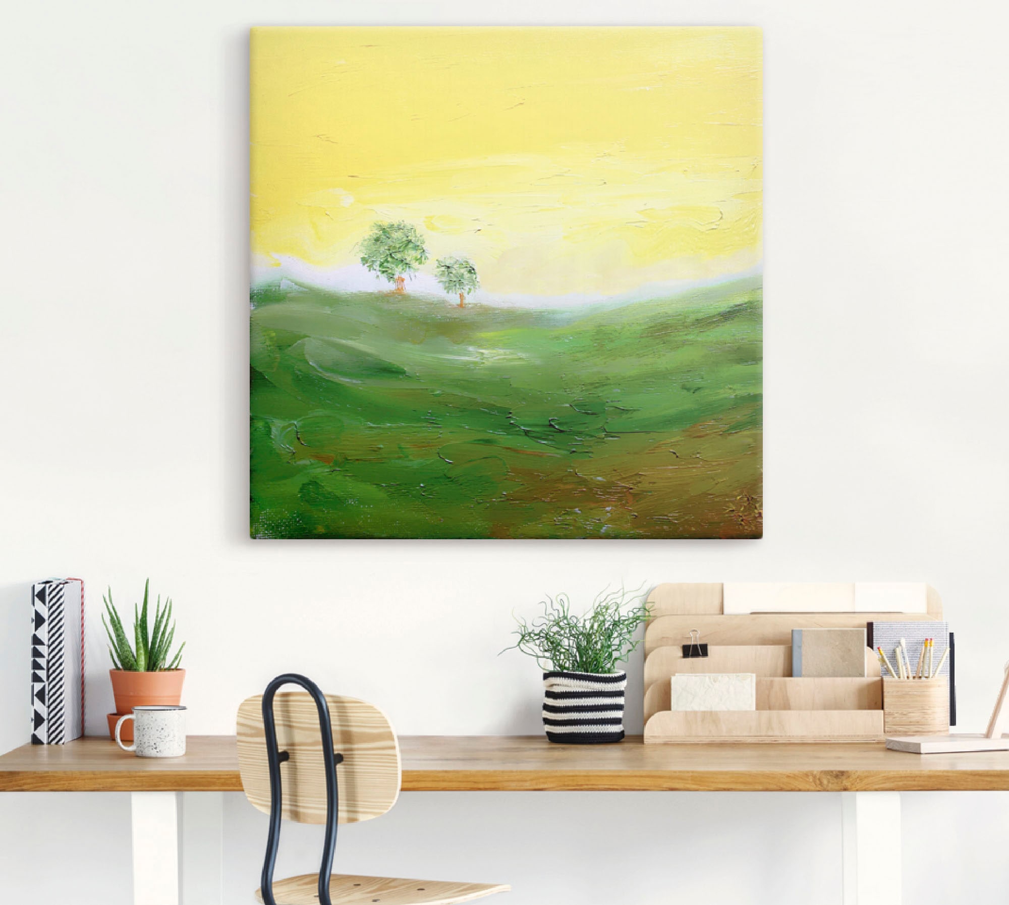 Artland Leinwandbild »Sonniger Tag«, Wiesen & Bäume, (1 St.), auf Keilrahmen gespannt