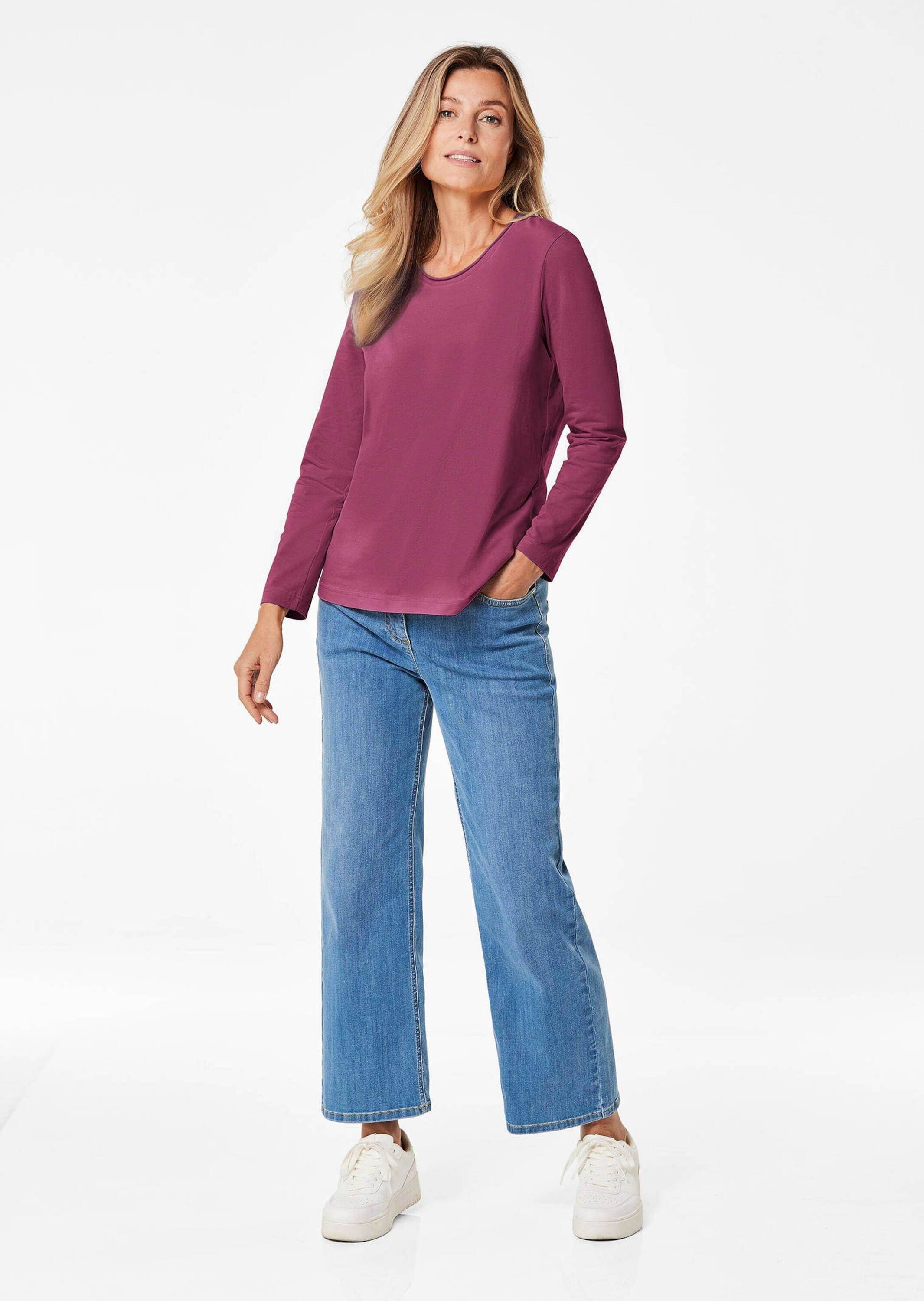 GOLDNER Longpullover "T-Shirt mit Rundhals" günstig online kaufen