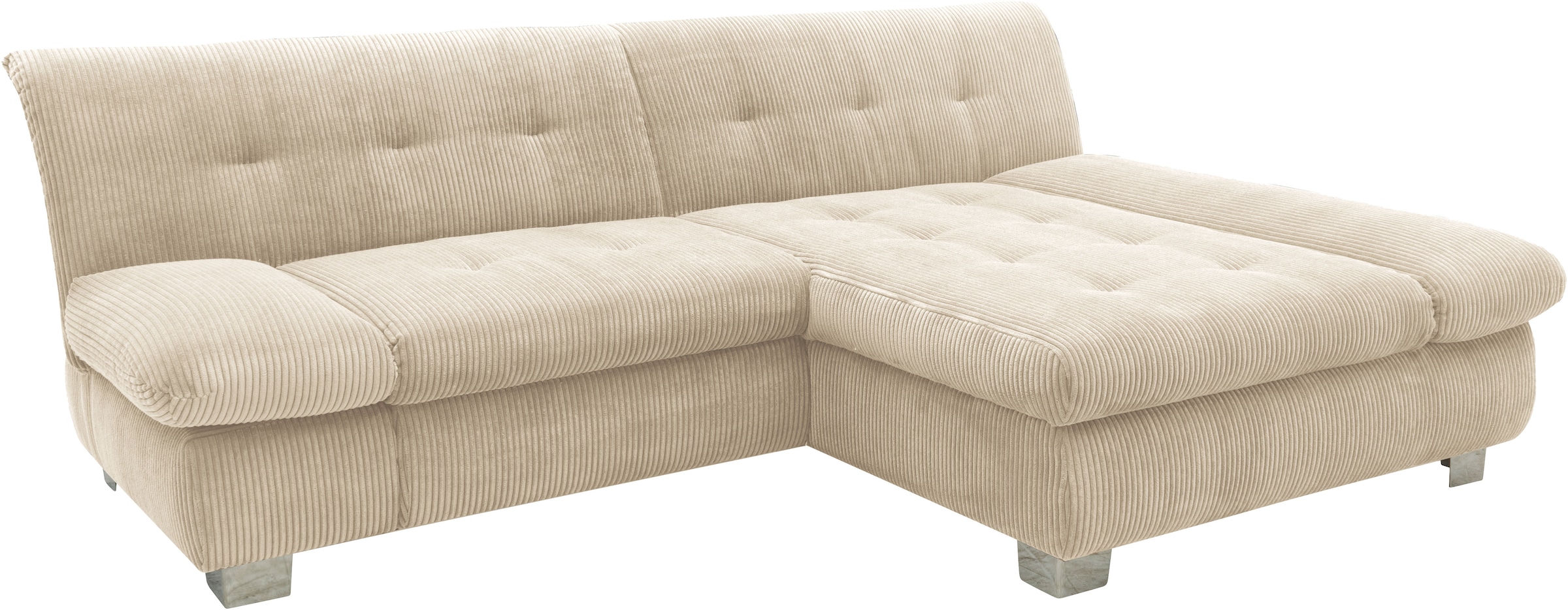 DOMO collection Ecksofa »100031 kompakte Stellmaße, komfortabel und bequem, L-Form«, wahlweise mit Bettfunktion und Armteilverstellung. Breite 234cm