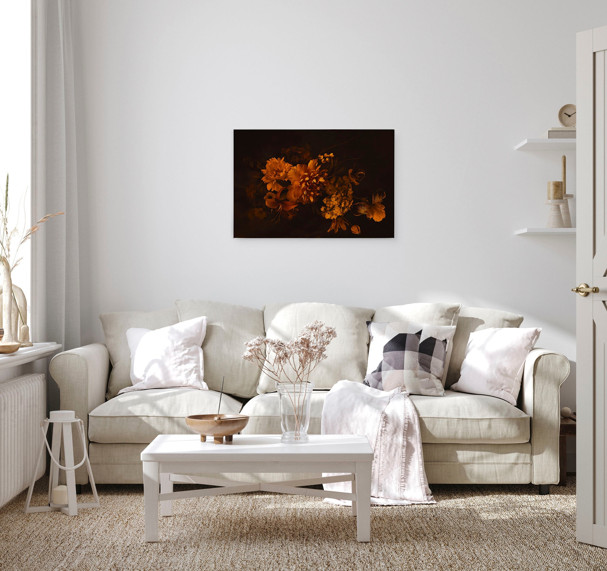 A.S. Création Leinwandbild »Blossom Variety«, Kunst-Blumen-Kinder, (1 St.), Romantische Blumen, Rosen Keilrahmen Leinwand-Bild Wohnzimmer modern