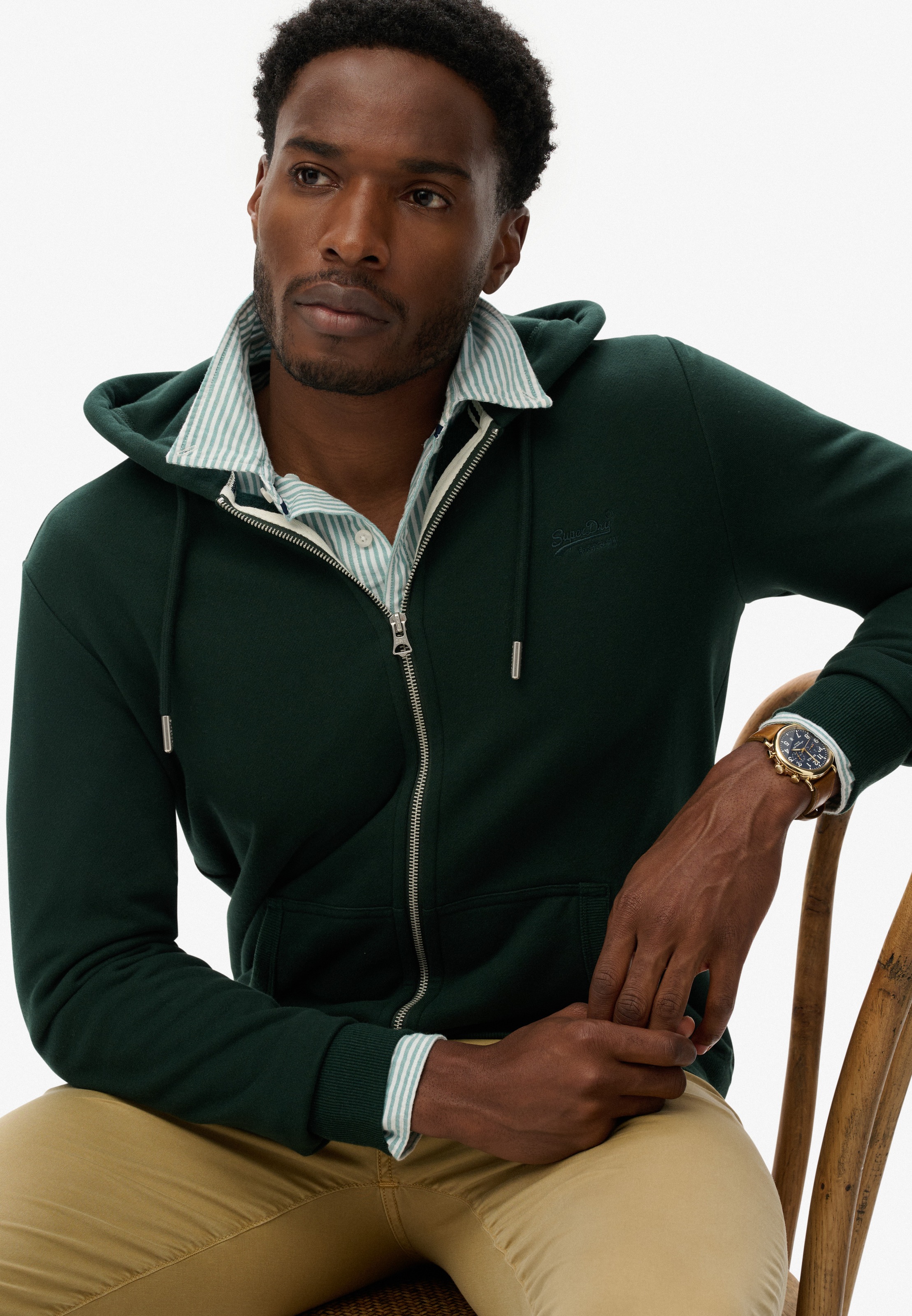 Superdry Kapuzensweatjacke "ESSENTIAL LOGO ZIP HOODIE HB" Baumwollmischung, günstig online kaufen